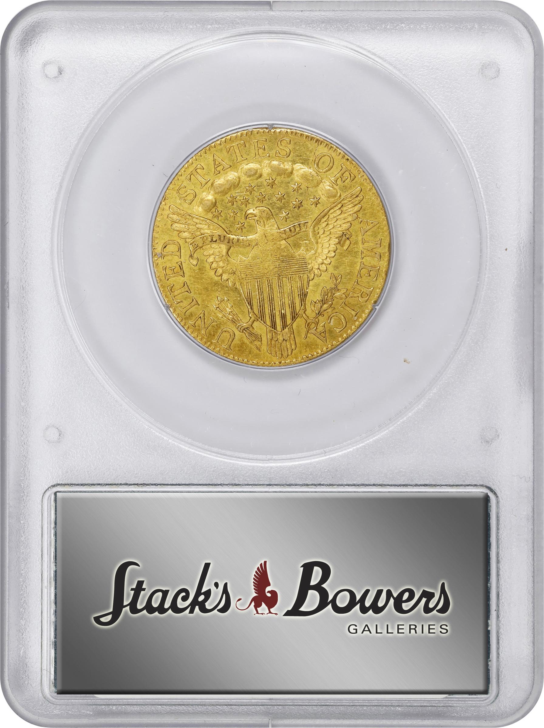 image for: 1798 Capped Bust Right Half Eagle. Heraldic Eagle. BD-6. Rarity-6. Small (a.k.a. Normal) 8. AU-55 (PCGS). OGH Rattler.