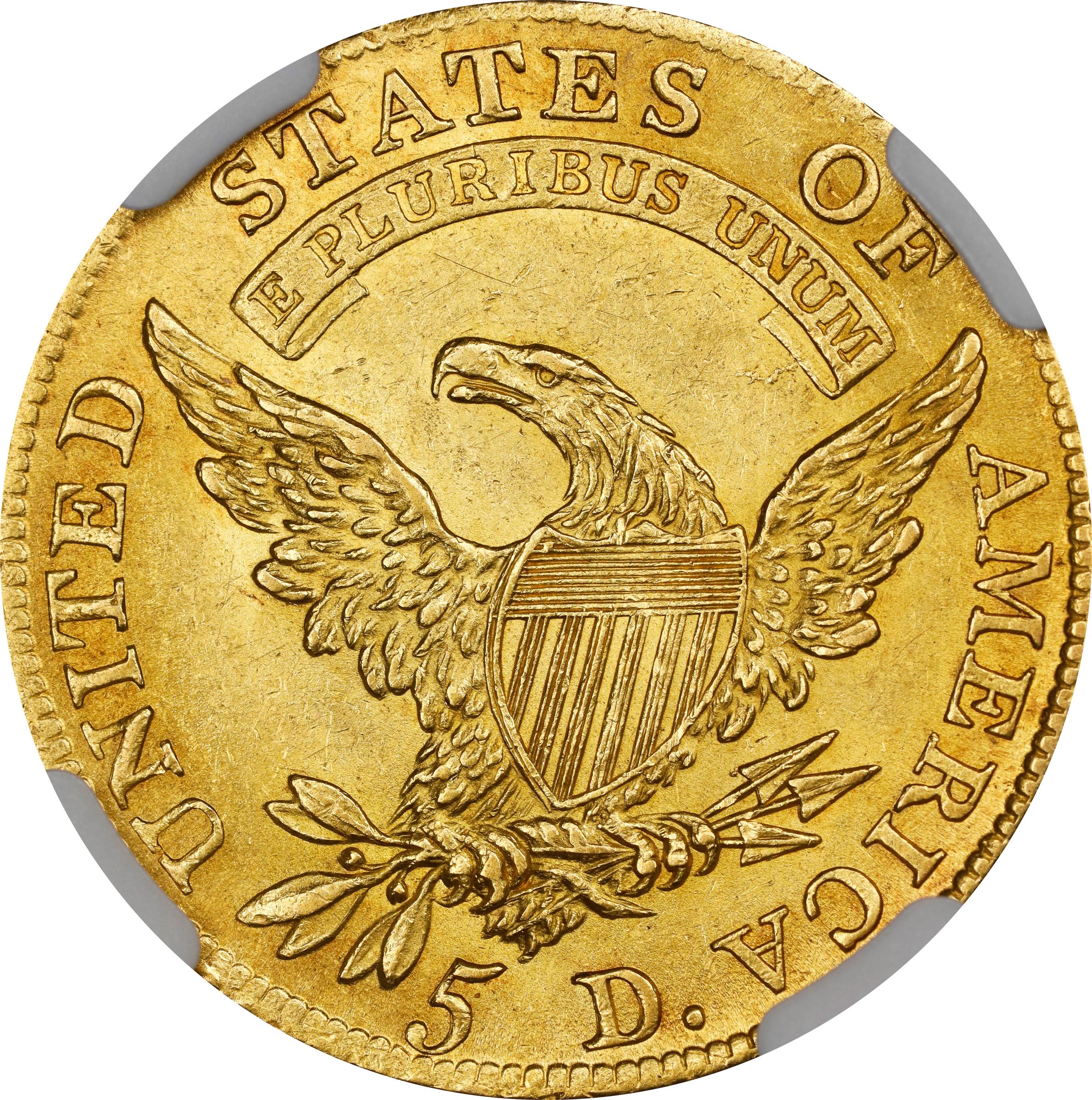 image for: 1810 Capped Bust Left Half Eagle. BD-1. Rarity-3+. Small Date, Tall 5. MS-62 (NGC).