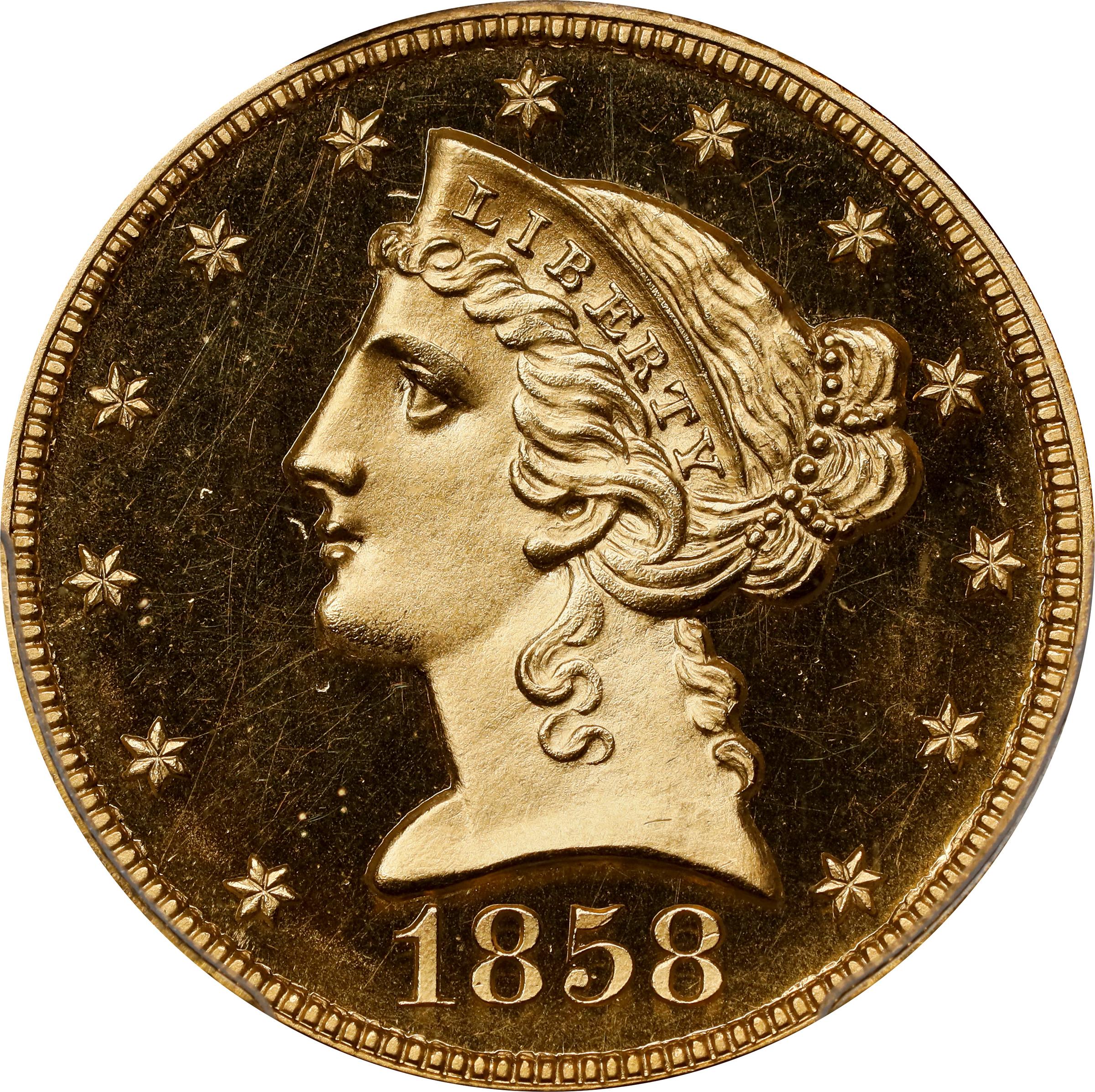 image for: 1858 Liberty Head Half Eagle. JD-1. Rarity-7. Proof-66 Deep Cameo (PCGS). CMQ.