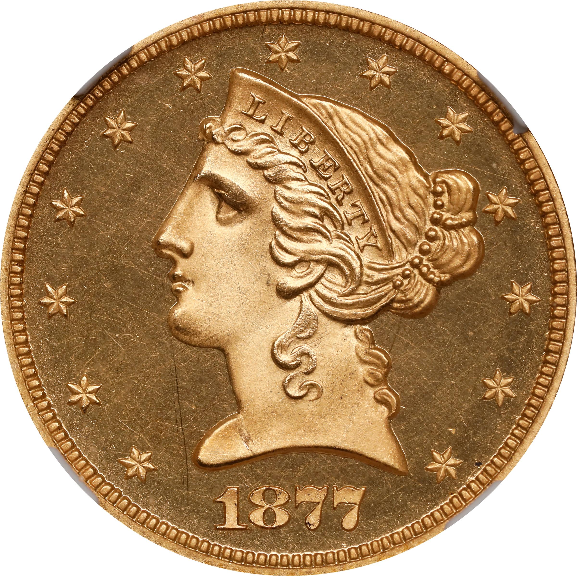 image for: 1877 Liberty Head Half Eagle. JD-1. Rarity-7-. Proof-65 Cameo (NGC).