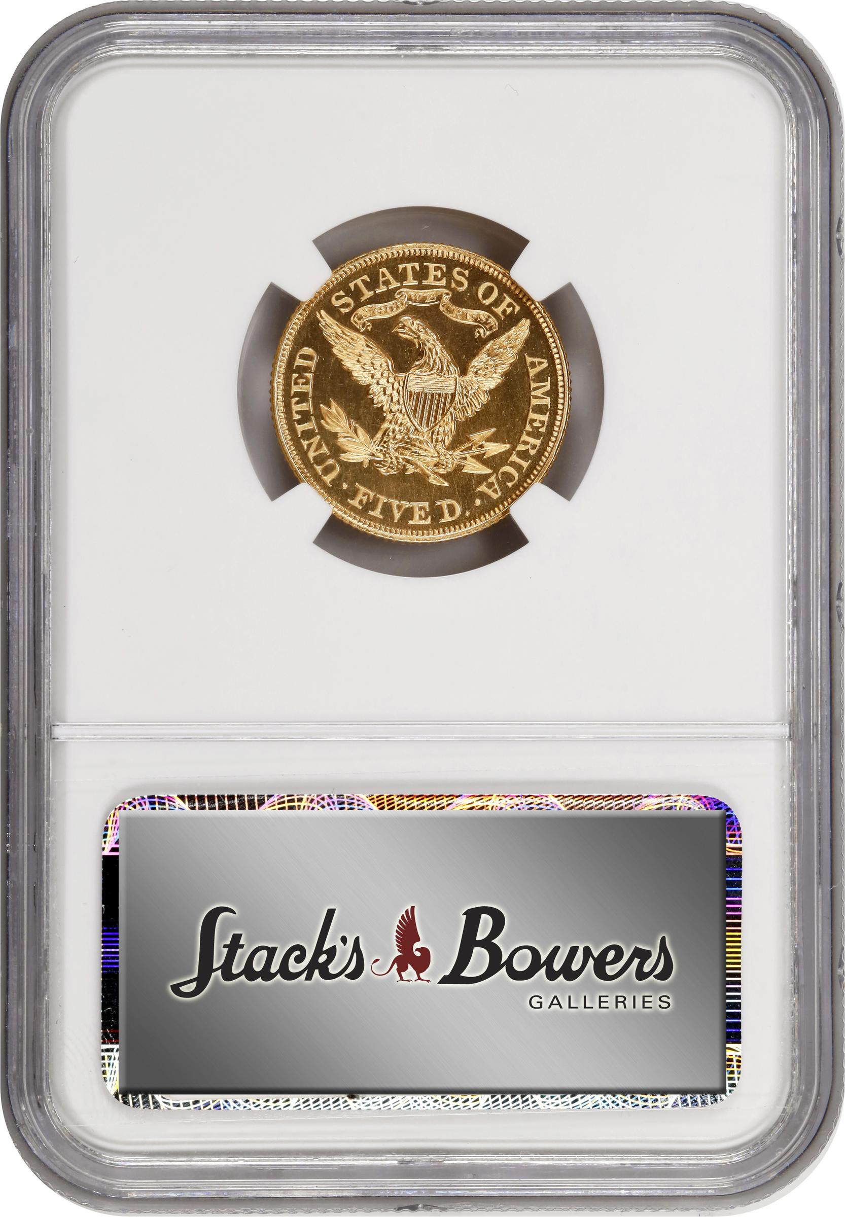 image for: 1877 Liberty Head Half Eagle. JD-1. Rarity-7-. Proof-65 Cameo (NGC).