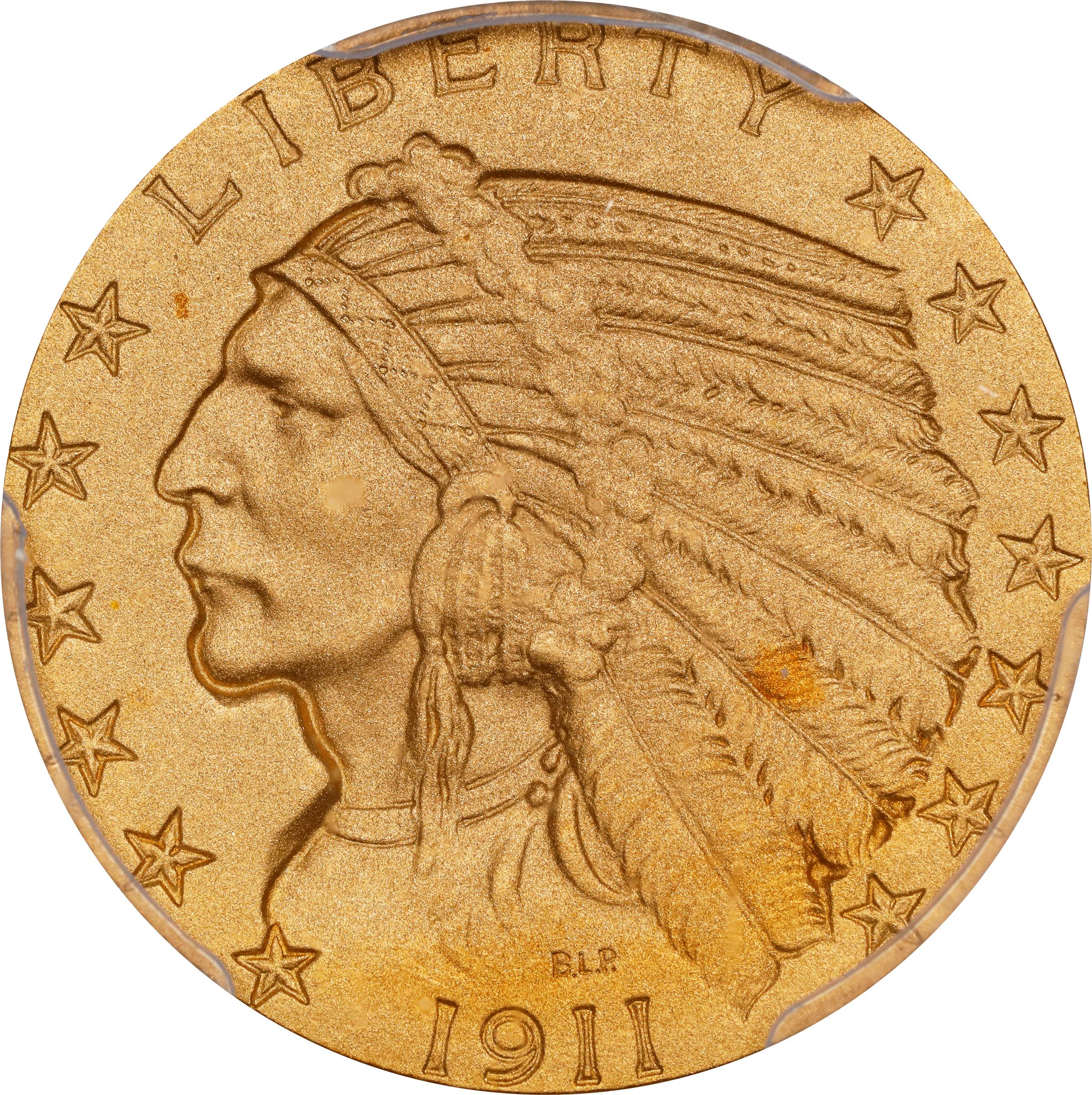 image for: 1911 Indian Half Eagle. JD-1. Rarity-4. Proof-66+ (PCGS).