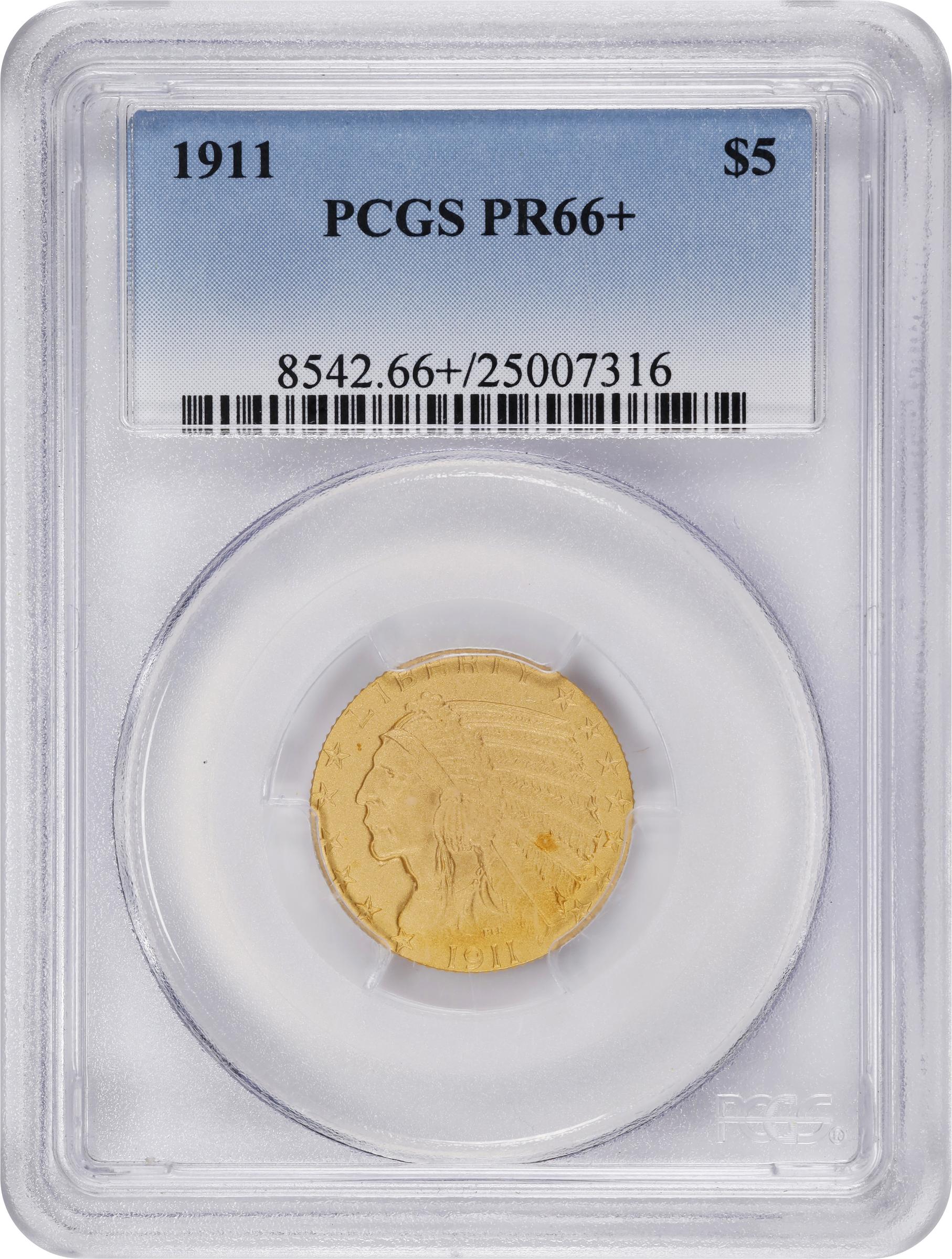 image for: 1911 Indian Half Eagle. JD-1. Rarity-4. Proof-66+ (PCGS).