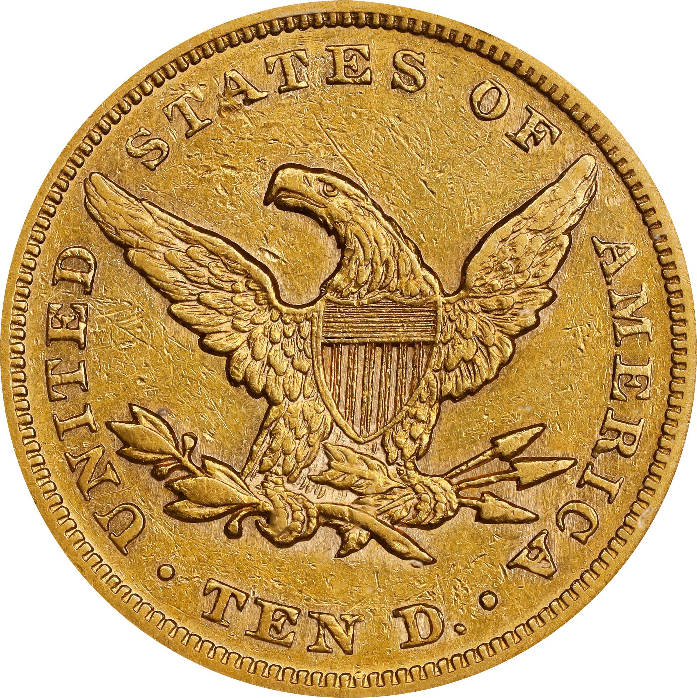 image for: 1864 Liberty Head Eagle. AU-50 (NGC).