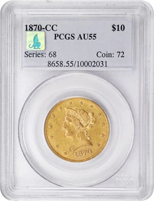 image for: 1870-CC Liberty Head Eagle. AU-55 (PCGS). CMQ.
