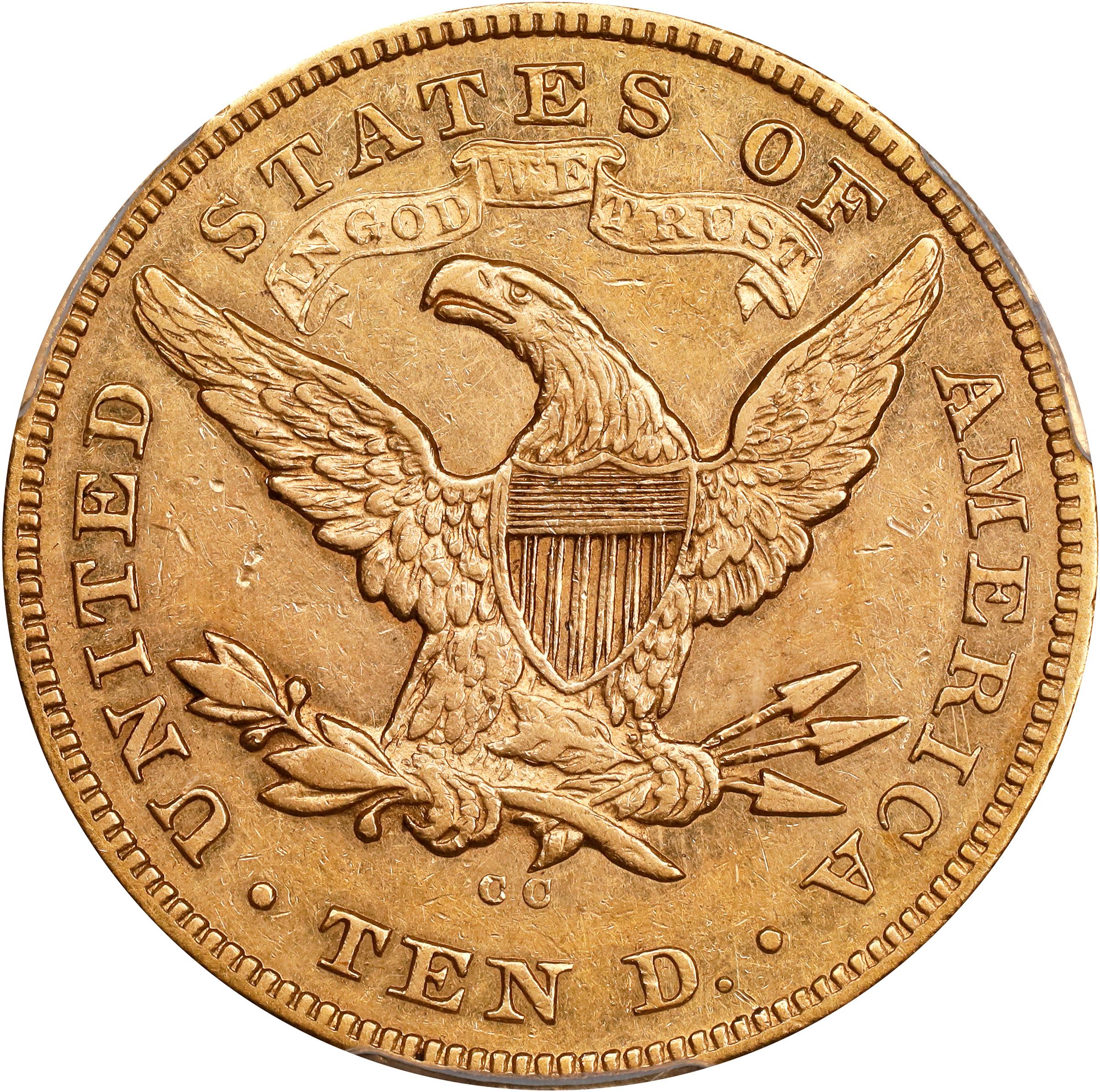 image for: 1876-CC Liberty Head Eagle. AU-53 (PCGS).