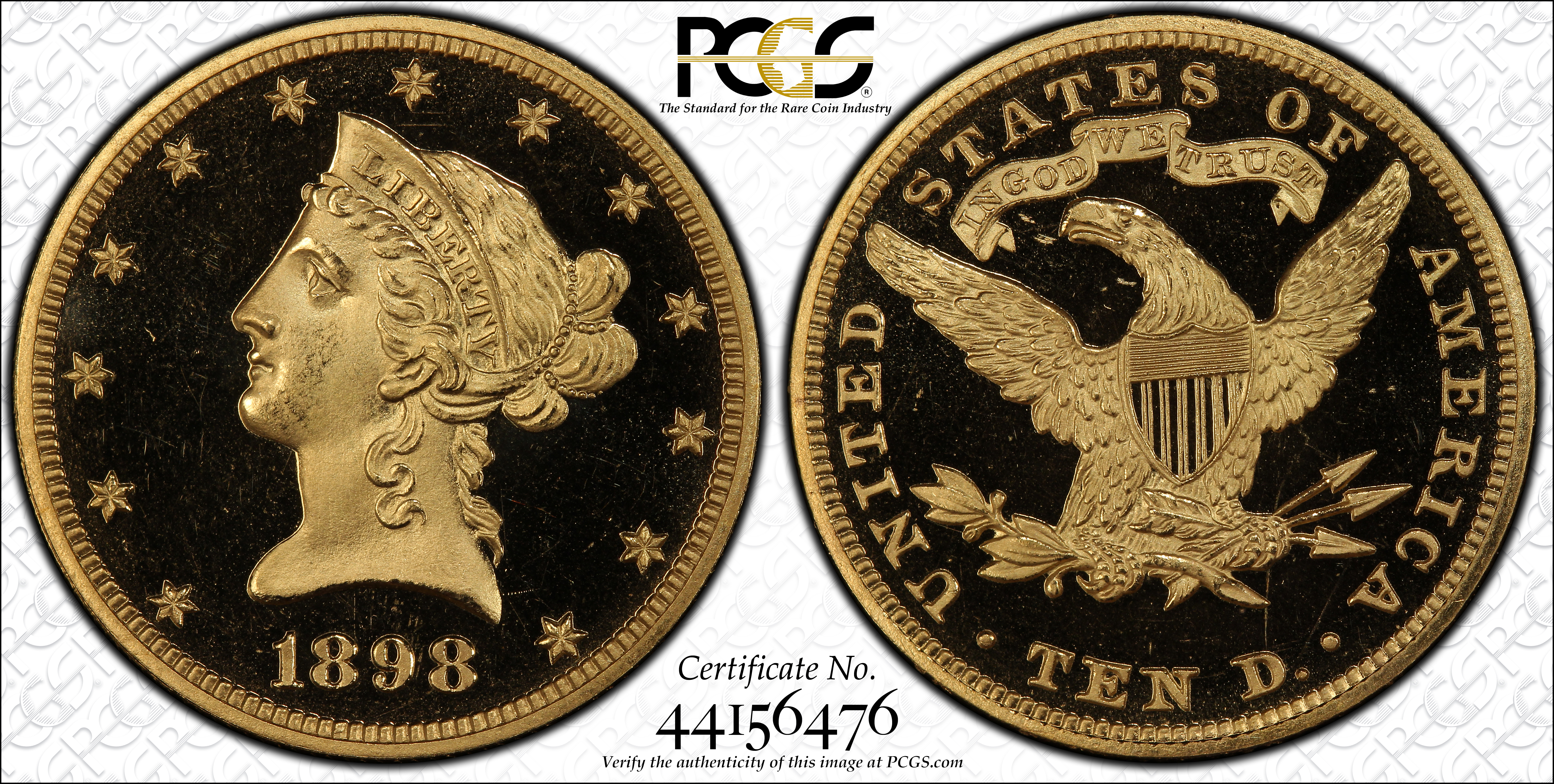 image for: 1898 Liberty Head Eagle. JD-1. Rarity-5+. Proof-67 Deep Cameo (PCGS). CAC.