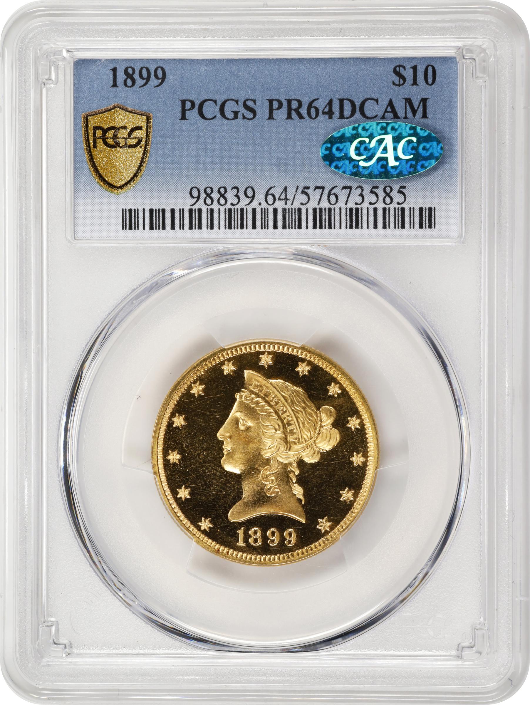 image for: 1899 Liberty Head Eagle. JD-1. Rarity-5. Proof-64 Deep Cameo (PCGS). CAC.
