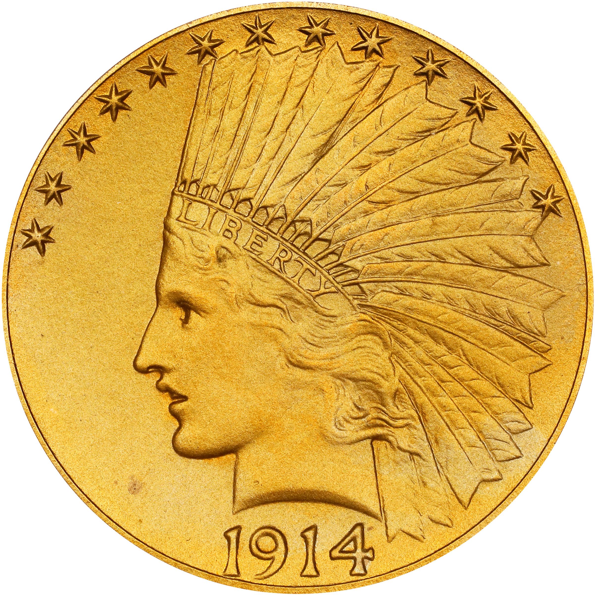 image for: 1914 Indian Eagle. JD-1. Rarity-5+. Proof-65+ (PCGS). CAC. CMQ.