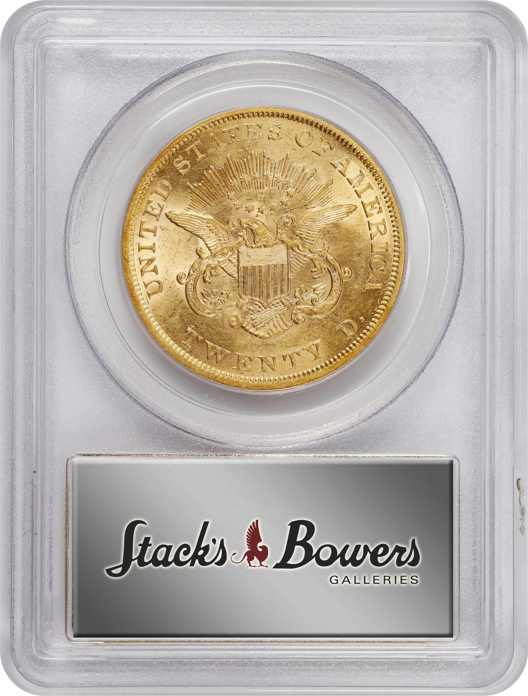 image for: 1853/'2' Liberty Head Double Eagle. FS-301. AU-55 (PCGS). CAC. Gold S.S. Central America Label.