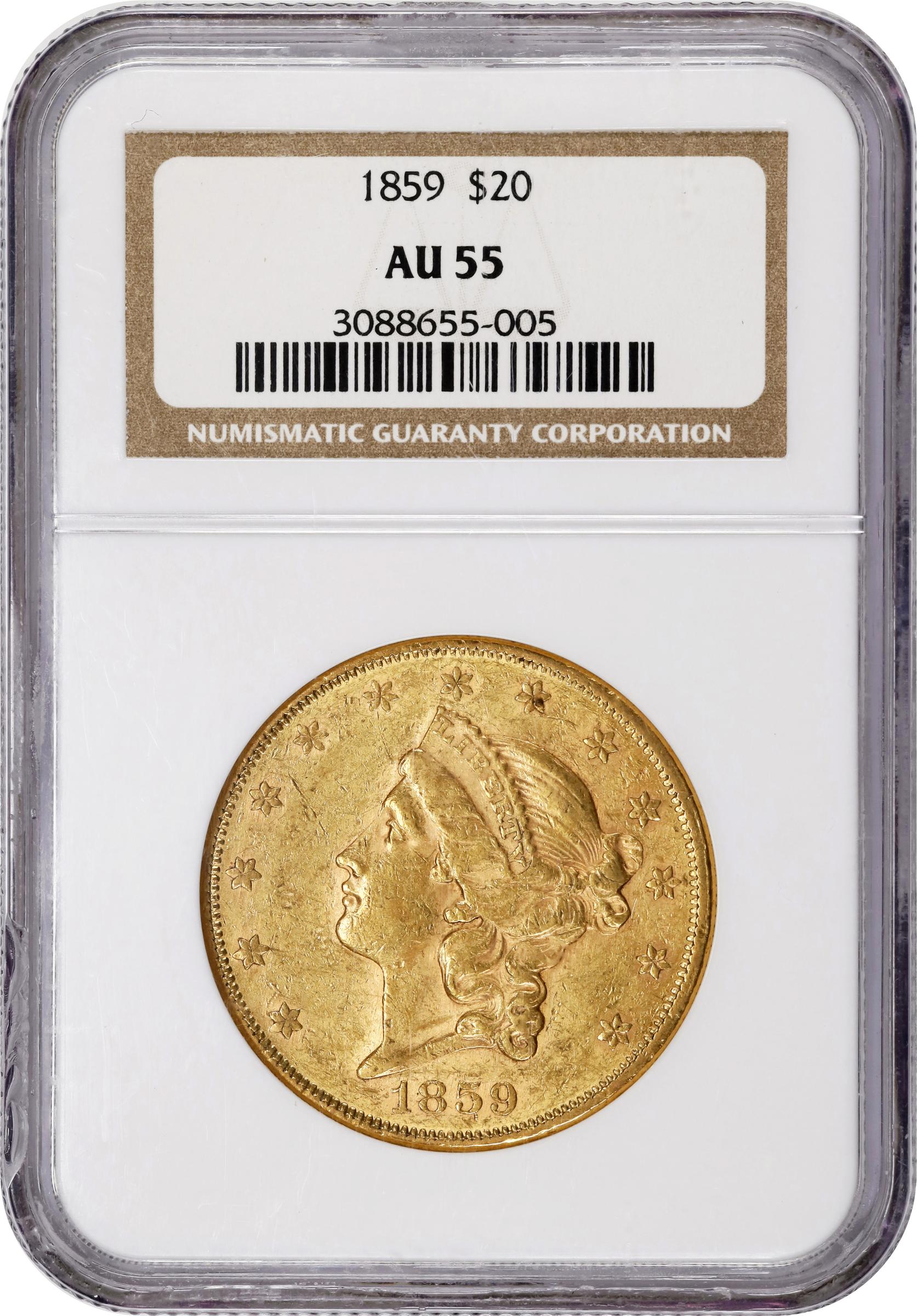 image for: 1859 Liberty Head Double Eagle. AU-55 (NGC).