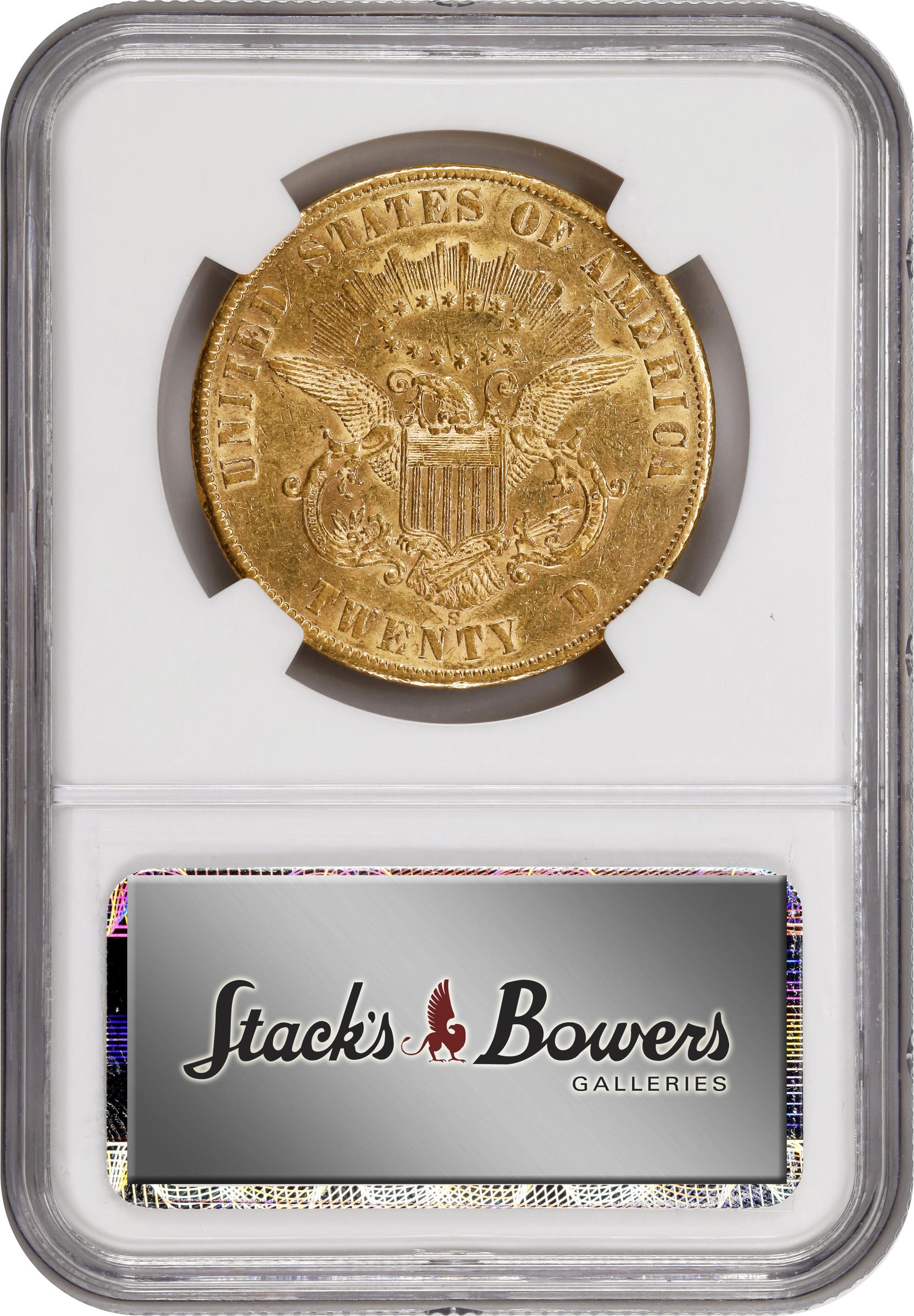 image for: 1861-S Liberty Head Double Eagle. A.C. Paquet Reverse. AU-55 (NGC).