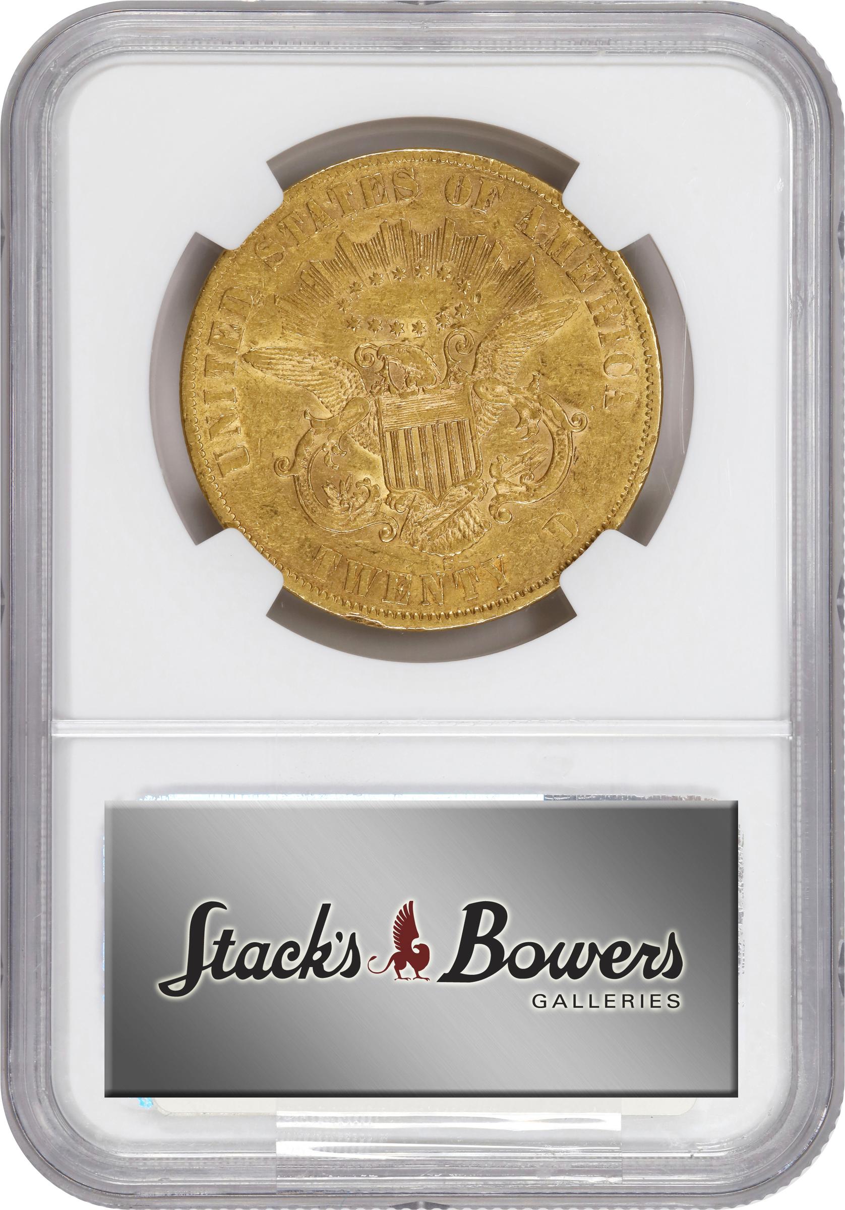 image for: 1861-S Liberty Head Double Eagle. A.C. Paquet Reverse. AU-53 (NGC).