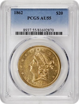 image for: 1862 Liberty Head Double Eagle. AU-55 (PCGS).
