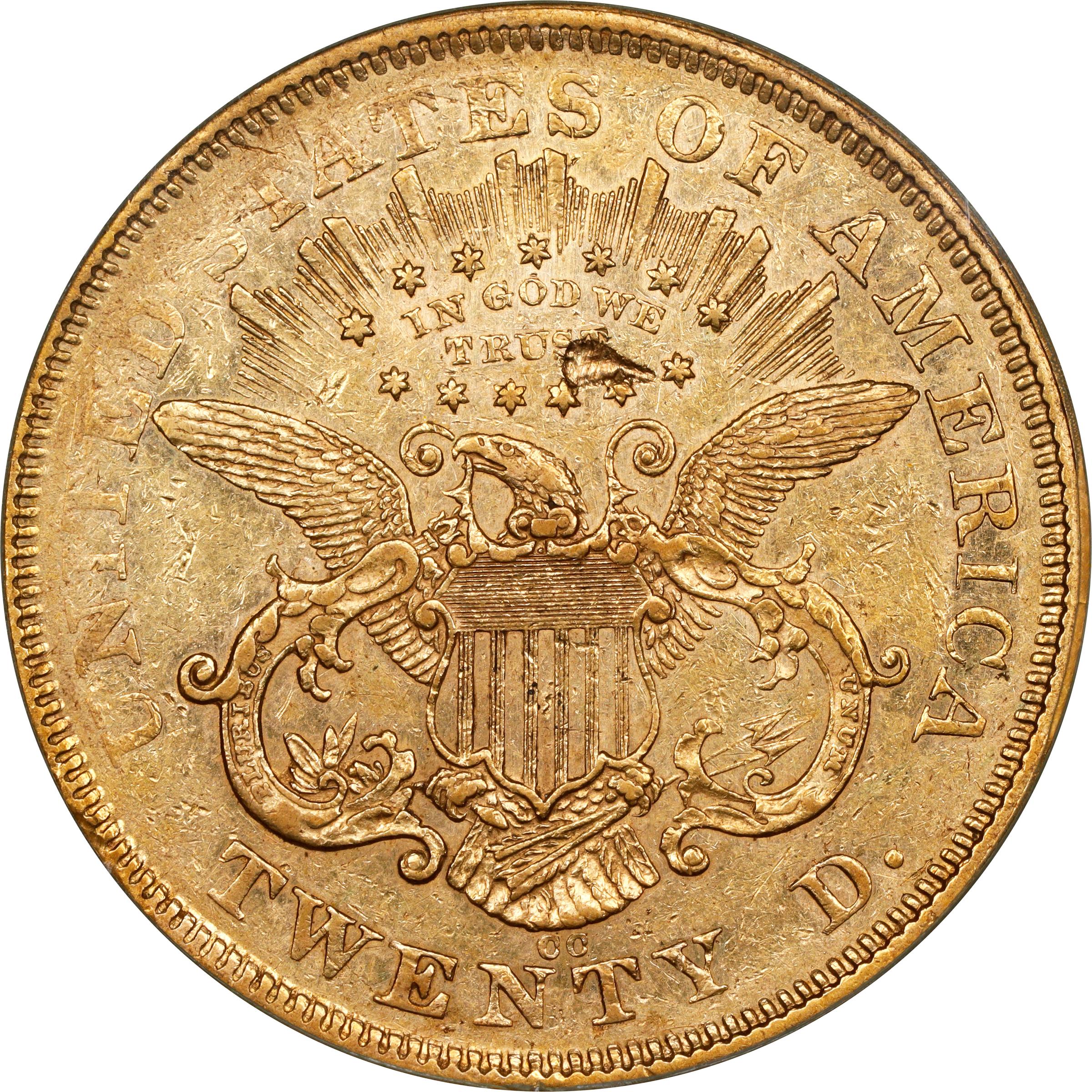 image for: 1870-CC Liberty Head Double Eagle. AU-50 (PCGS).