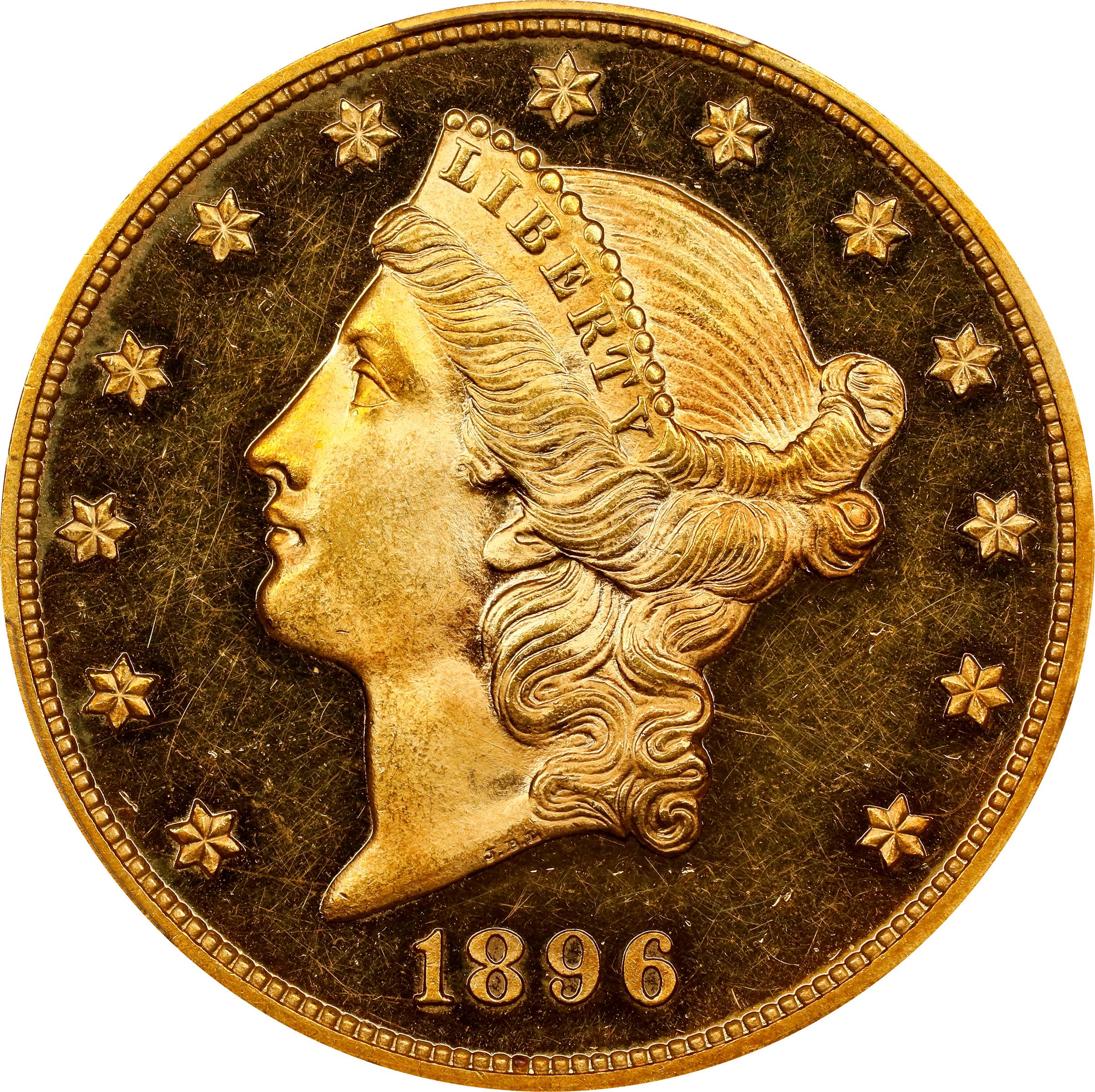 image for: 1896 Liberty Head Double Eagle. JD-1. Rarity-5-. Proof-63+ Deep Cameo (PCGS). CAC. CMQ-X.