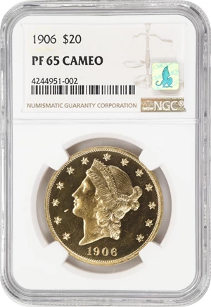image for: 1906 Liberty Head Double Eagle. JD-1. Rarity-4+. Proof-65 Cameo (NGC). CMQ.