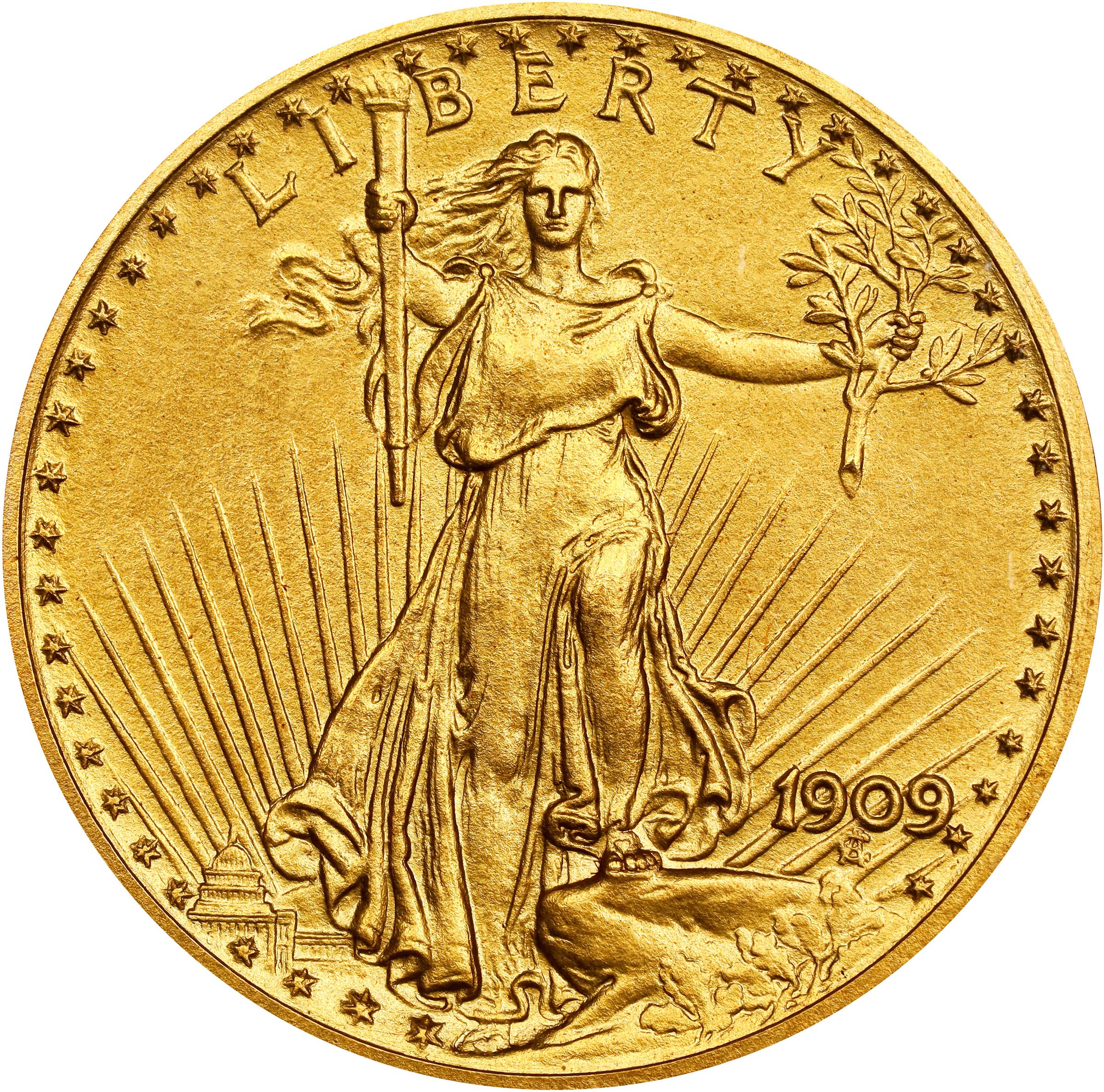 image for: 1909 Saint-Gaudens Double Eagle. JD-1. Rarity-5. Proof-68 (NGC).