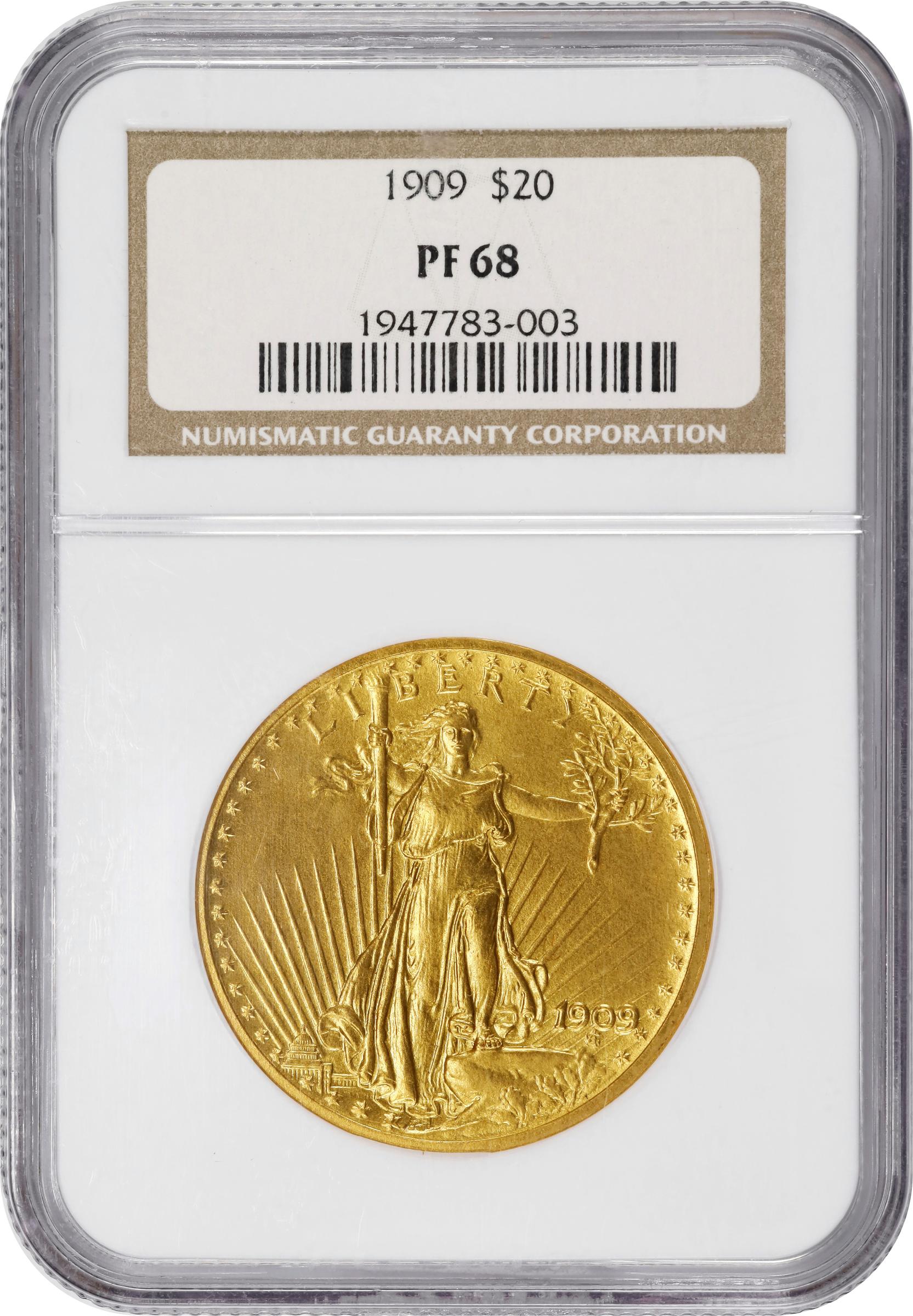 image for: 1909 Saint-Gaudens Double Eagle. JD-1. Rarity-5. Proof-68 (NGC).
