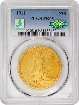 image for: 1911 Saint-Gaudens Double Eagle. JD-1. Rarity-5. Proof-65 (PCGS). CAC. CMQ.