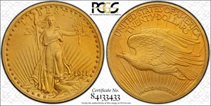 image for: 1911 Saint-Gaudens Double Eagle. JD-1. Rarity-5. Proof-65 (PCGS). CAC. CMQ.
