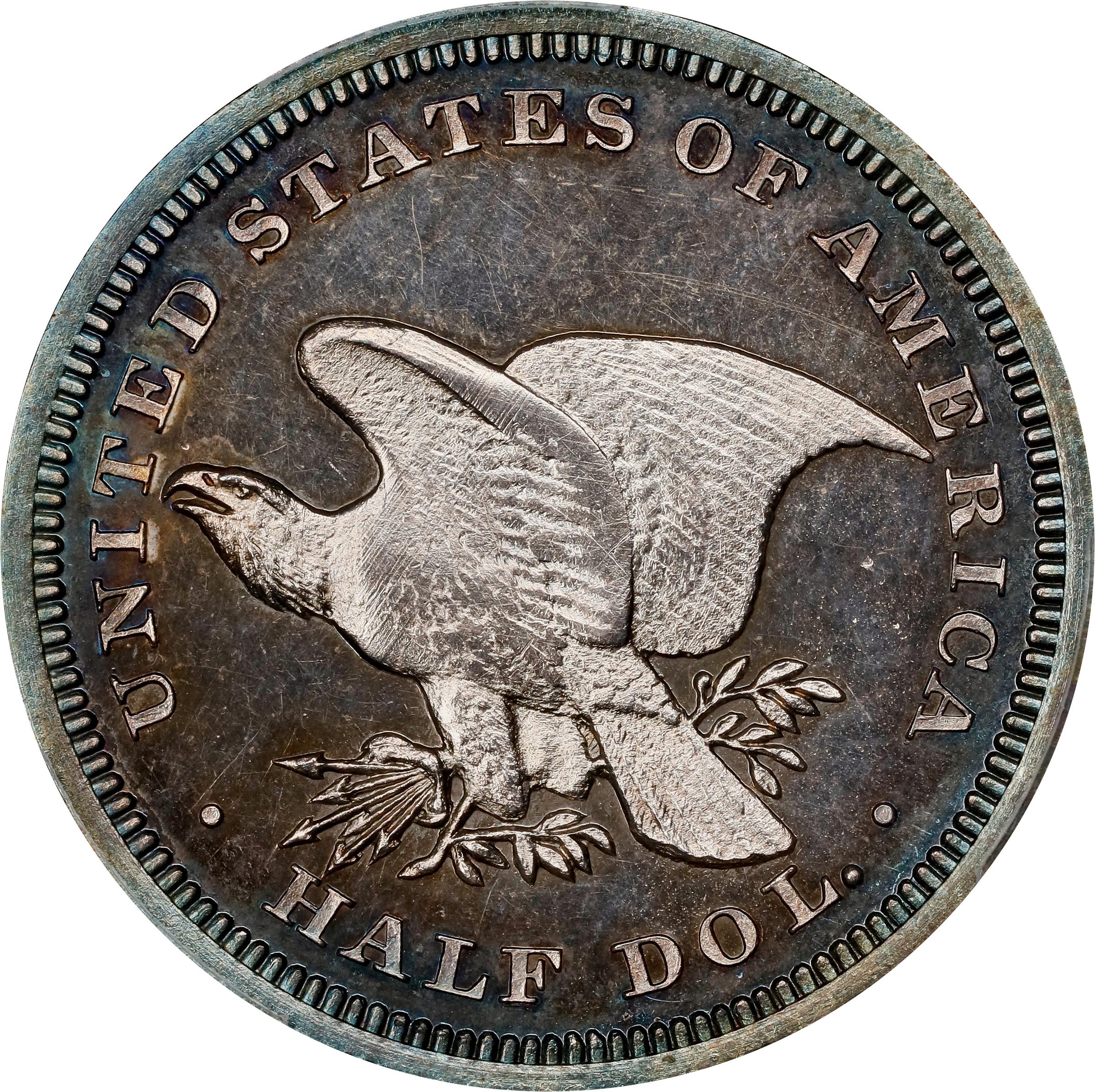 image for: 1838 Pattern Liberty Seated Half Dollar. Judd-80 Restrike, Pollock-87. Rarity-7+. Silver. Reeded Edge. Proof-65 (PCGS).