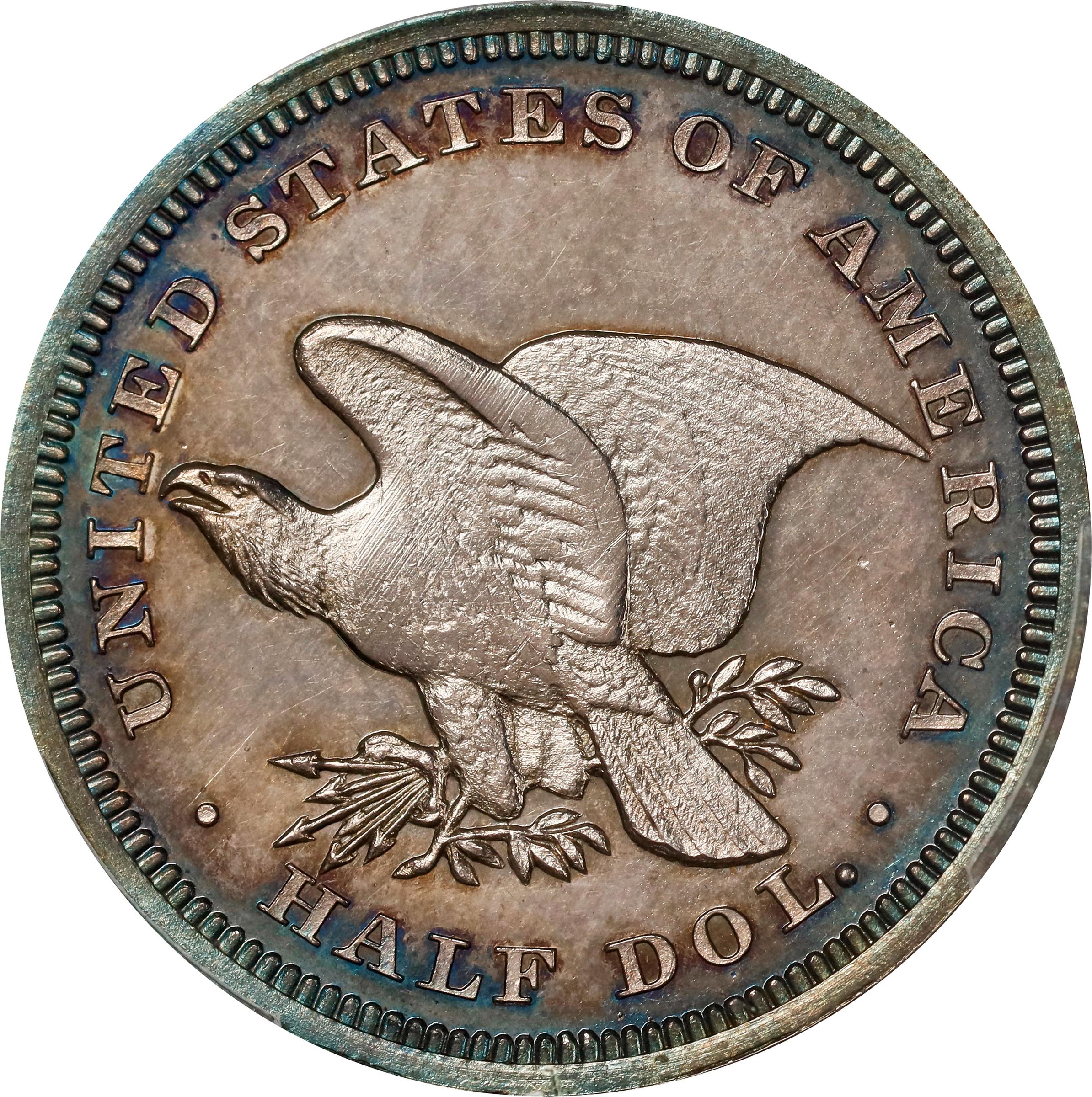 image for: 1838 Pattern Liberty Seated Half Dollar. Judd-80 Restrike, Pollock-87. Rarity-7+. Silver. Reeded Edge. Proof-65 (PCGS).