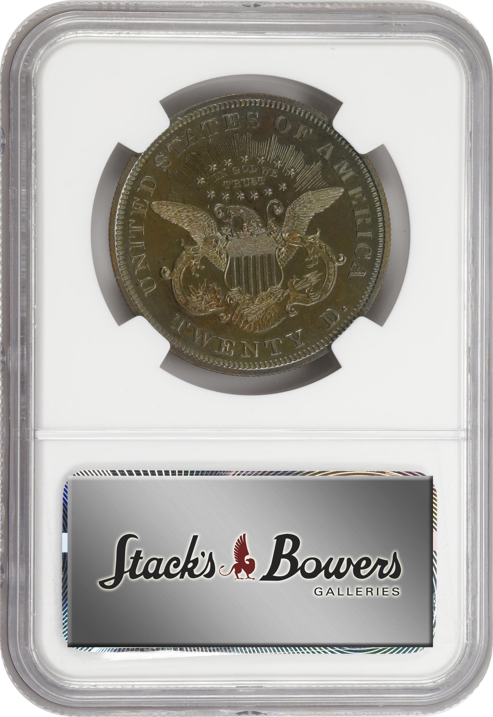 image for: 1865 Pattern Liberty Head Double Eagle. Judd-453, Pollock-526. Rarity-6+. Copper. Reeded Edge. Proof-66 BN (NGC).
