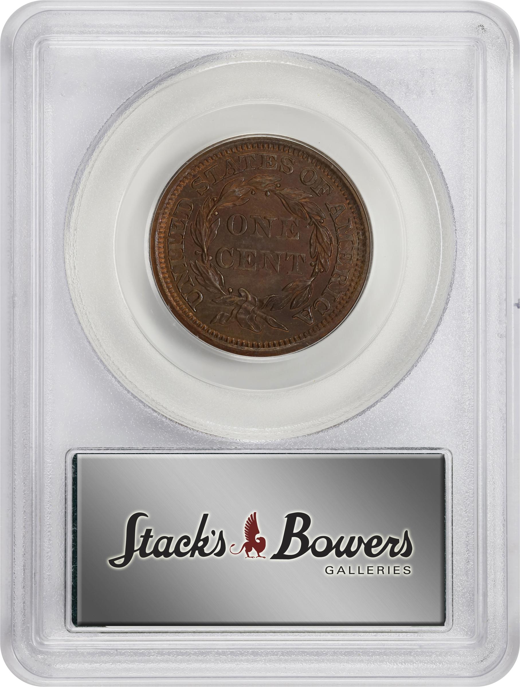 image for: 1868 "Pattern" Braided Hair Cent. Judd-611, Pollock-676. Rarity-7-. Copper. Plain Edge. Proof-65 RB (PCGS). OGH.