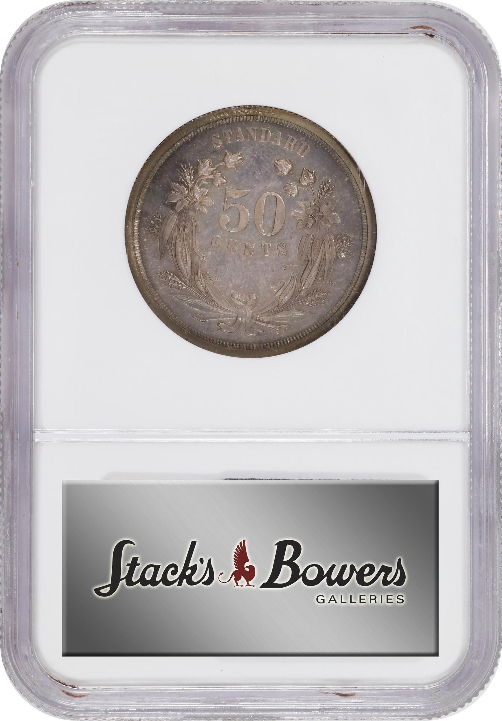 image for: 1871 Pattern Half Dollar. Judd-1111, Pollock-1247. Rarity-7-. Silver. Reeded Edge. Proof-66 (NGC).