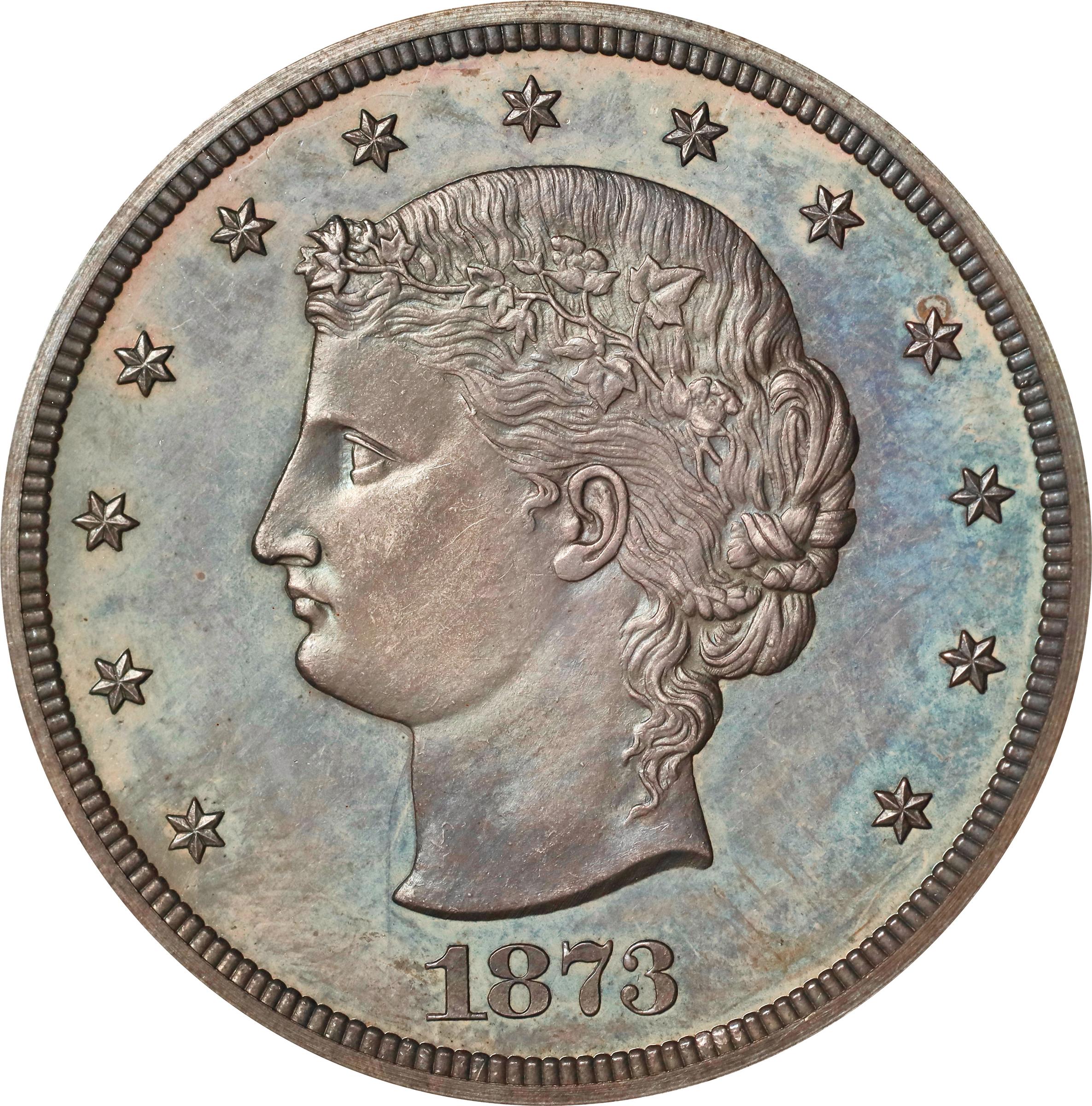 image for: 1873 Pattern Trade Dollar. Judd-1281, Pollock-1423. Rarity-4. Silver. Reeded Edge. Proof-65 (NGC).