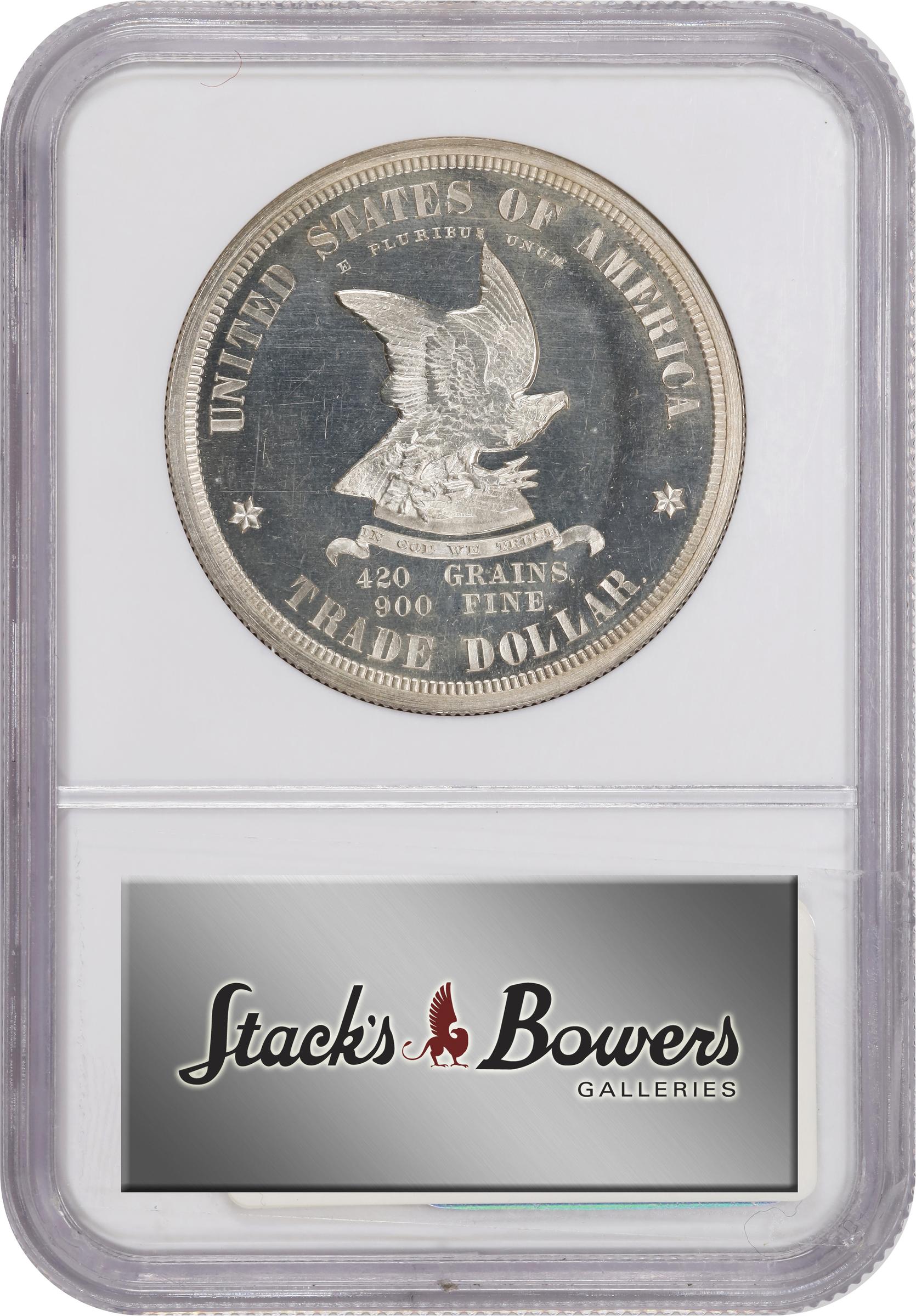 image for: 1873 Pattern Trade Dollar. Judd-1315, Pollock-1458. Rarity-4. Silver. Reeded Edge. Proof-65 Cameo (NGC).