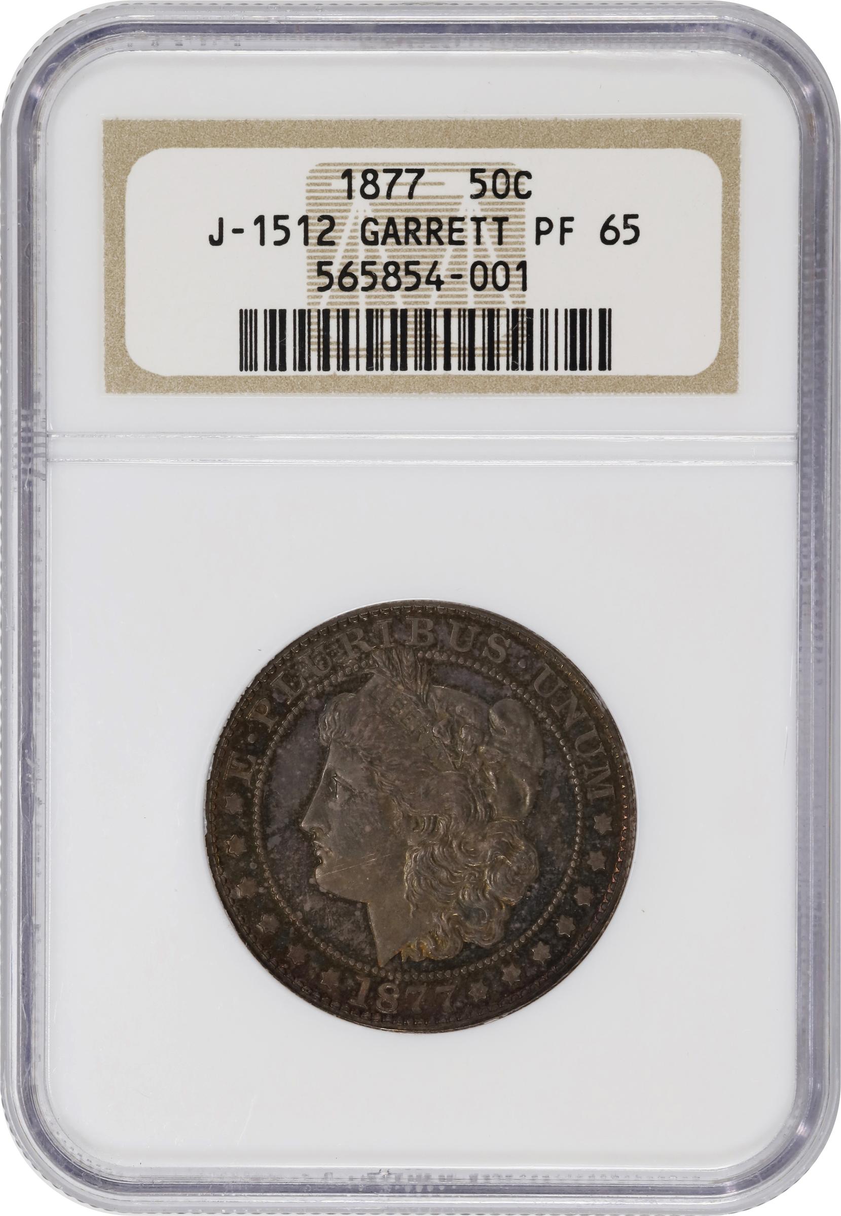 image for: 1877 Pattern Morgan Half Dollar. Judd-1512, Pollock-1676. Rarity-7+. Silver. Reeded Edge. Proof-65 (NGC).