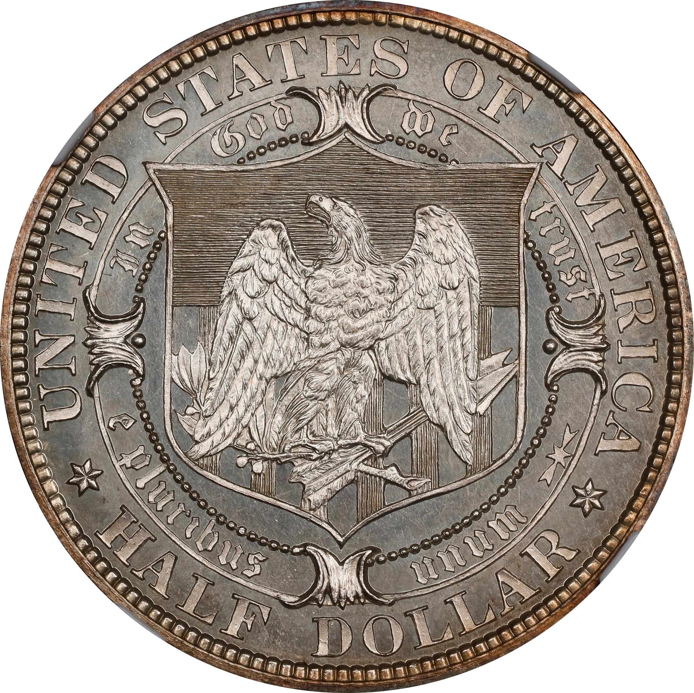 image for: 1877 Pattern Half Dollar. Judd-1524, Pollock-1690. Rarity-7-. Silver. Reeded Edge. Proof-64 (NGC).