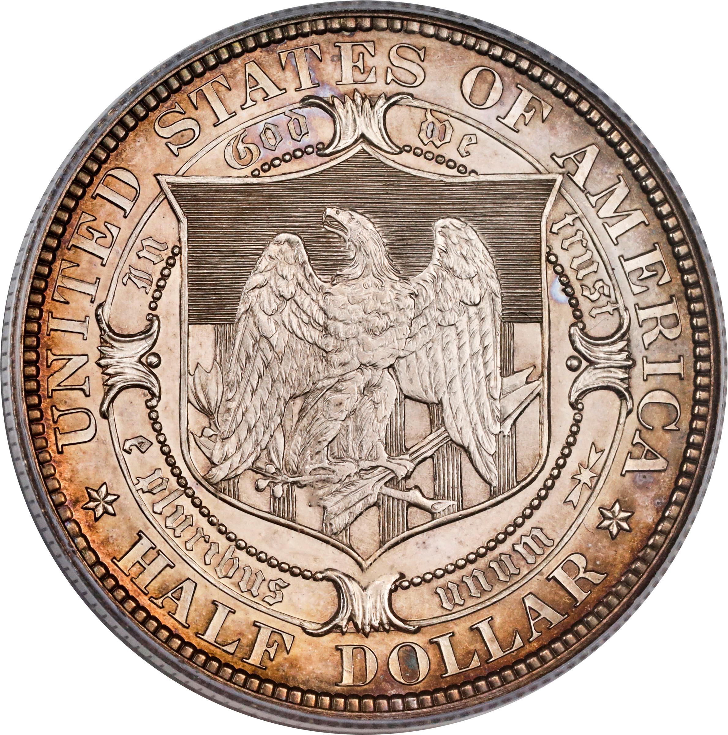 image for: 1877 Pattern Half Dollar. Judd-1526, Pollock-1694. Rarity-7+. Silver. Reeded Edge. Proof-65 Cameo (PCGS). CAC.