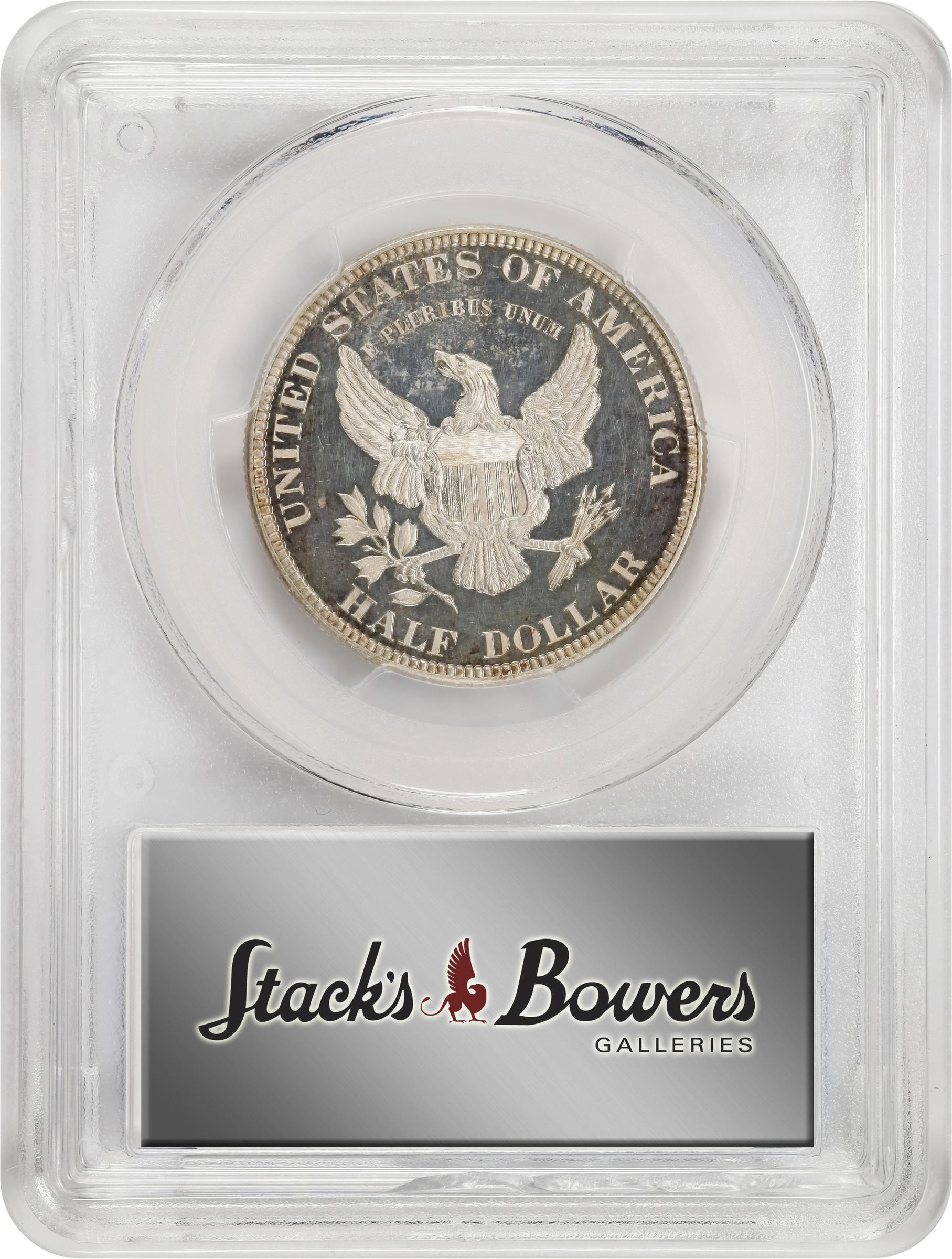 image for: 1877 Pattern Half Dollar. Judd-1535, Pollock-1703. Rarity-8. Silver. Reeded Edge. Proof-64 Deep Cameo (PCGS). CAC. CMQ.