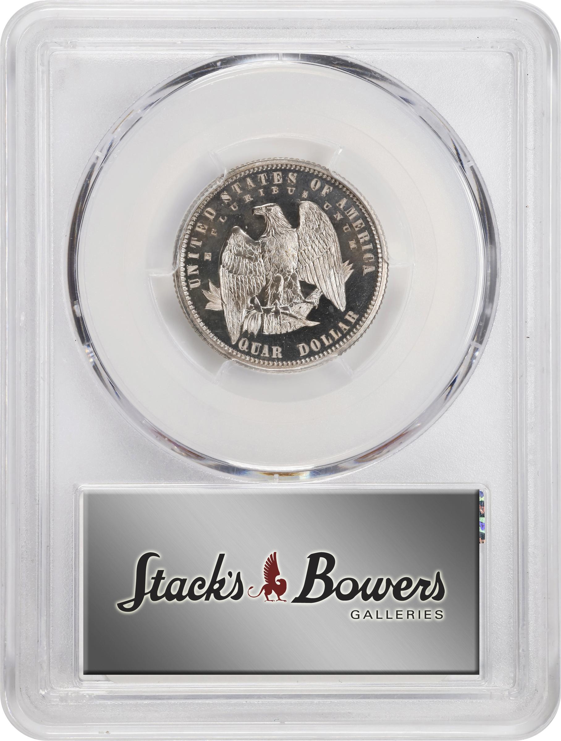 image for: 1879 Pattern Washlady Quarter Dollar. Judd-1590, Pollock-1783. Rarity-6+. Silver. Reeded Edge. Proof-66 Cameo (PCGS). CAC.