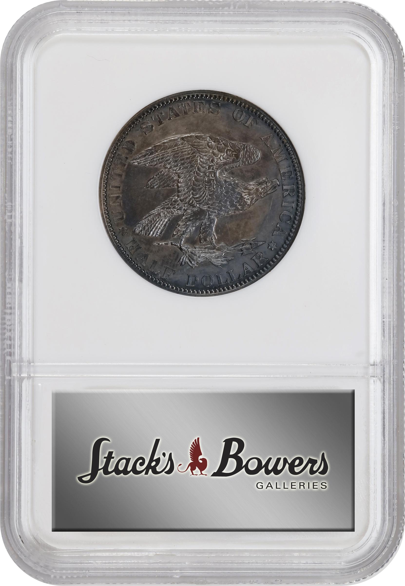 image for: 1882 Pattern Shield Earring Half Dollar. Judd-1700, Pollock-1902. Rarity-7-. Silver. Reeded Edge. Proof-64 (NGC).