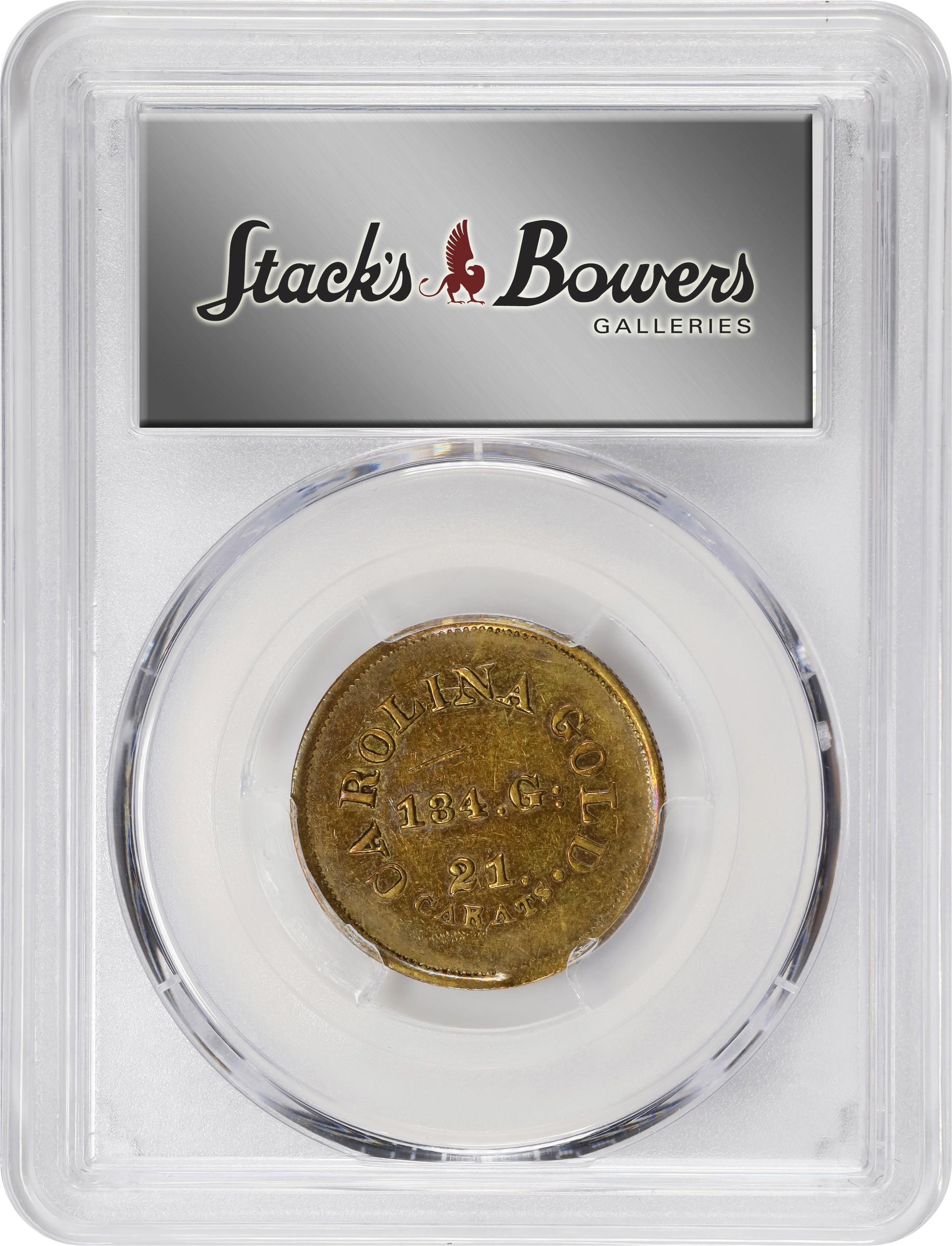 image for: Undated (1842-1852) August Bechtler $5. K-27. Rarity-5+. 134.G:, 21 CARATS. AU-50 (PCGS). CAC.