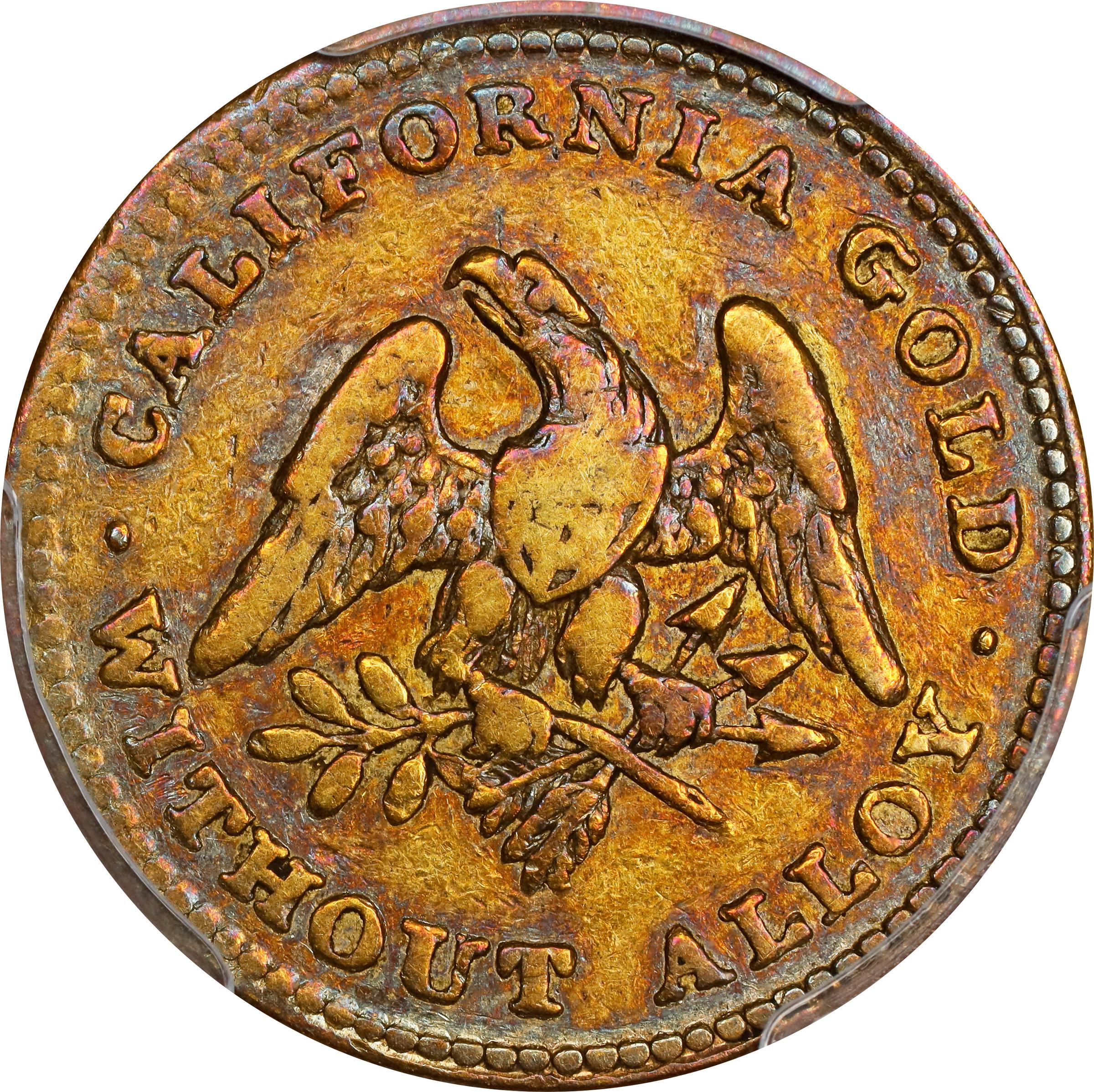 image for: 1849 Norris, Gregg & Norris $5. K-2. Rarity-5-. Period After ALLOY. Plain Edge. VF-30 (PCGS). CAC.