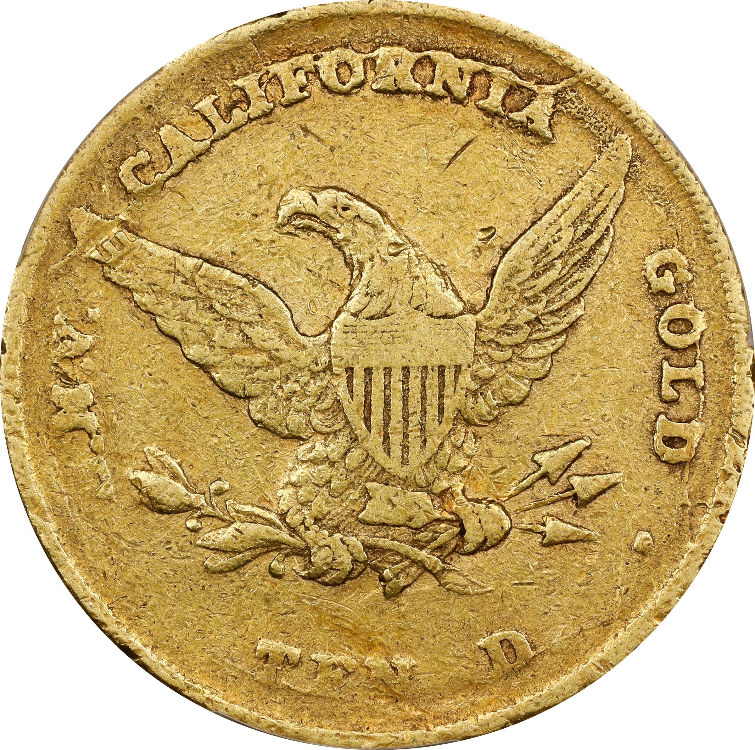 image for: 1852 Wass, Molitor & Co. $10. K-4. Rarity-4+. Large Head, Wide Uneven Date. EF-45 (PCGS). CMQ.