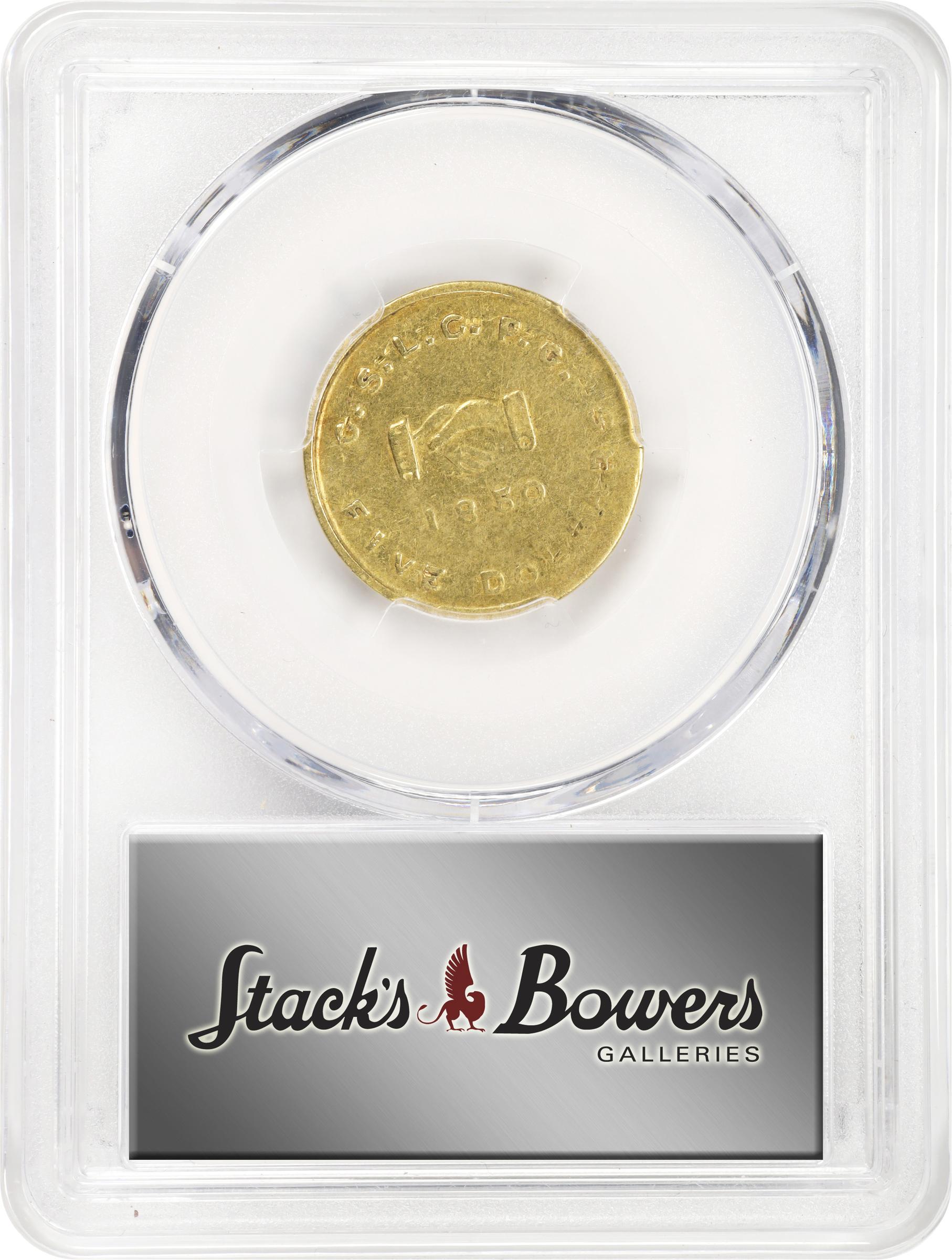 image for: 1850 Mormon $5. K-5. Rarity-5. EF-40 (PCGS). CMQ.