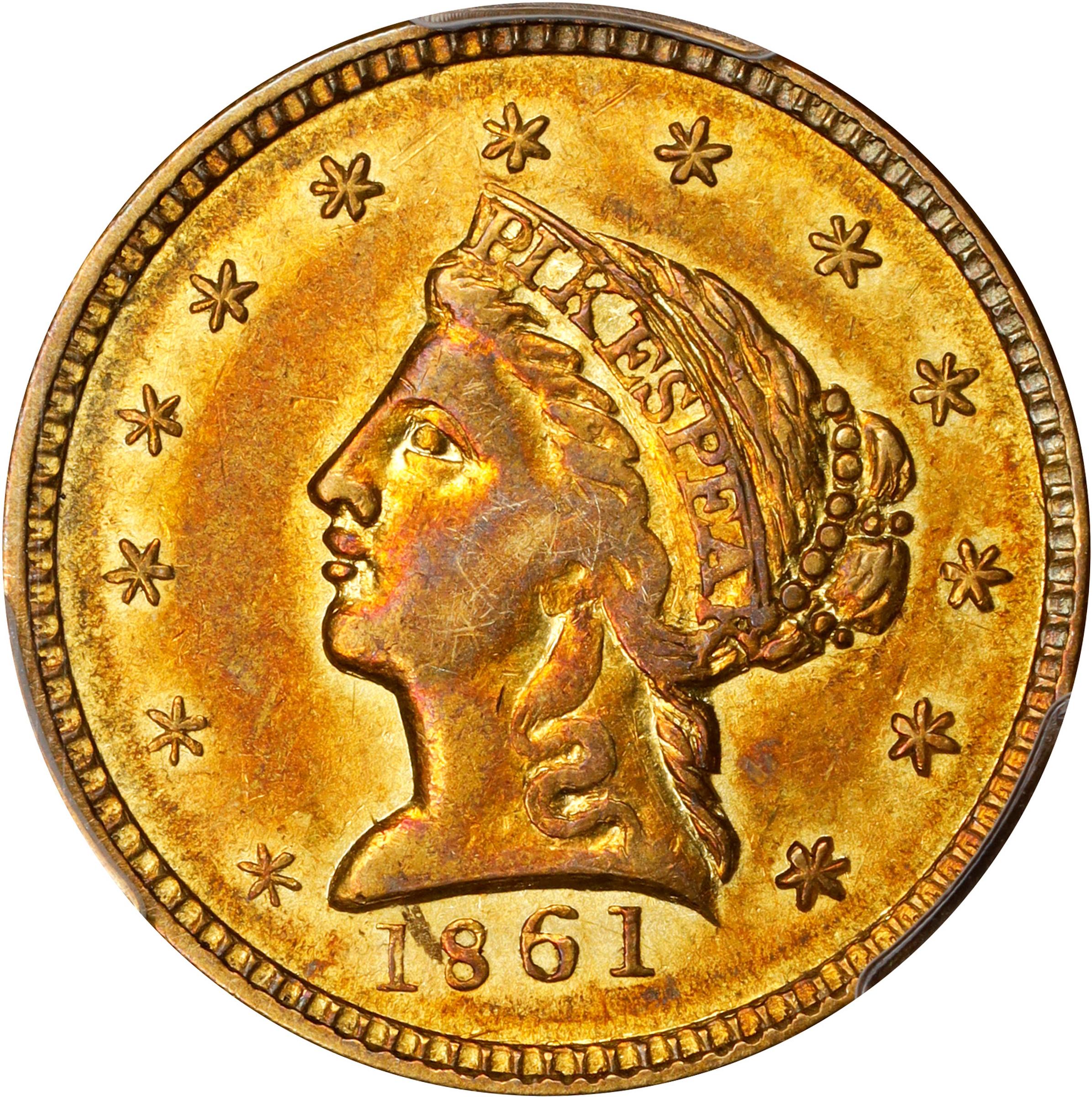 image for: 1861 Clark, Gruber & Co. $2.50. K-5. Rarity-4. AU-58 (PCGS). CAC.