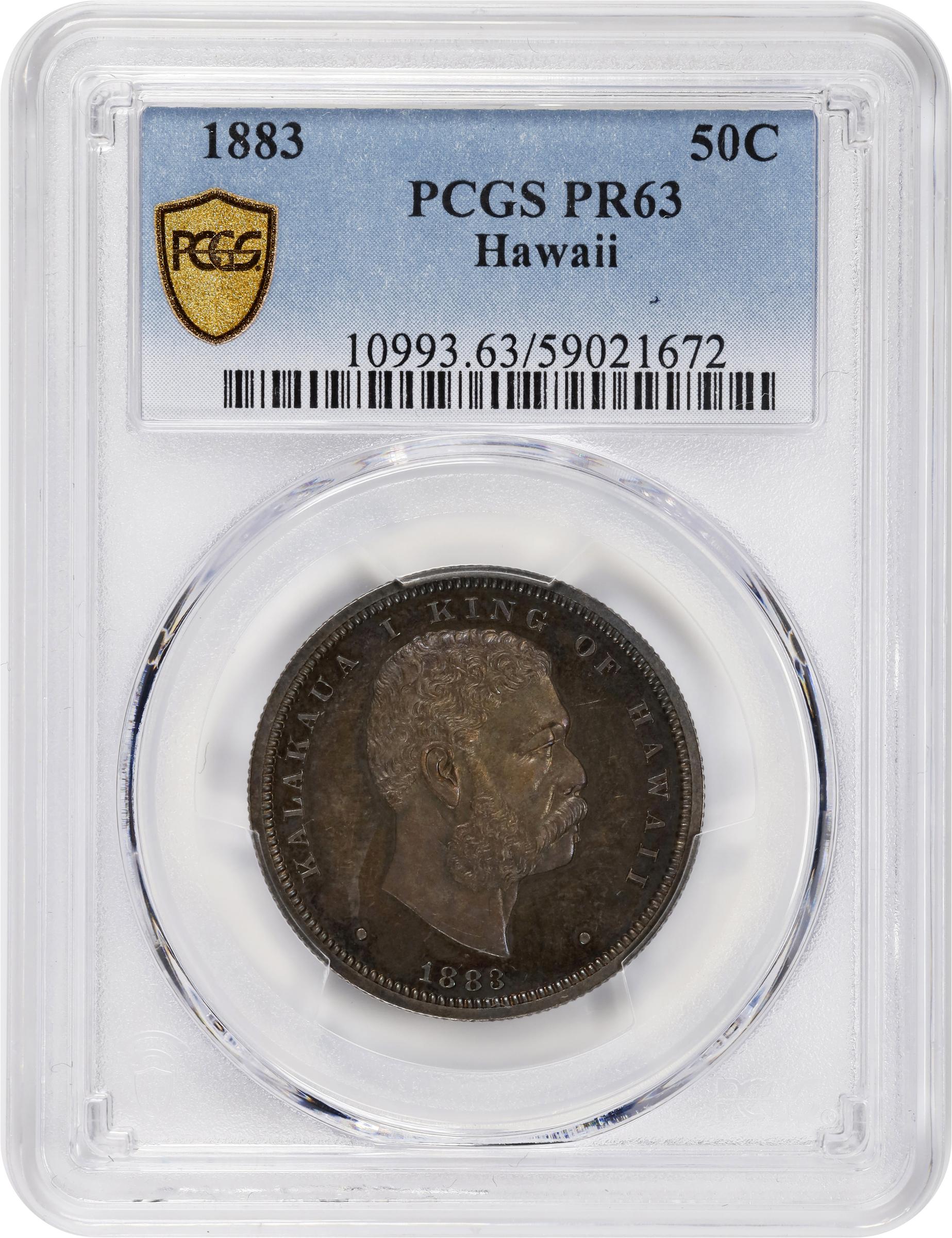 image for: 1883 Hawaii Half Dollar. Medcalf-Russell 2CS-4. Proof-63 (PCGS).
