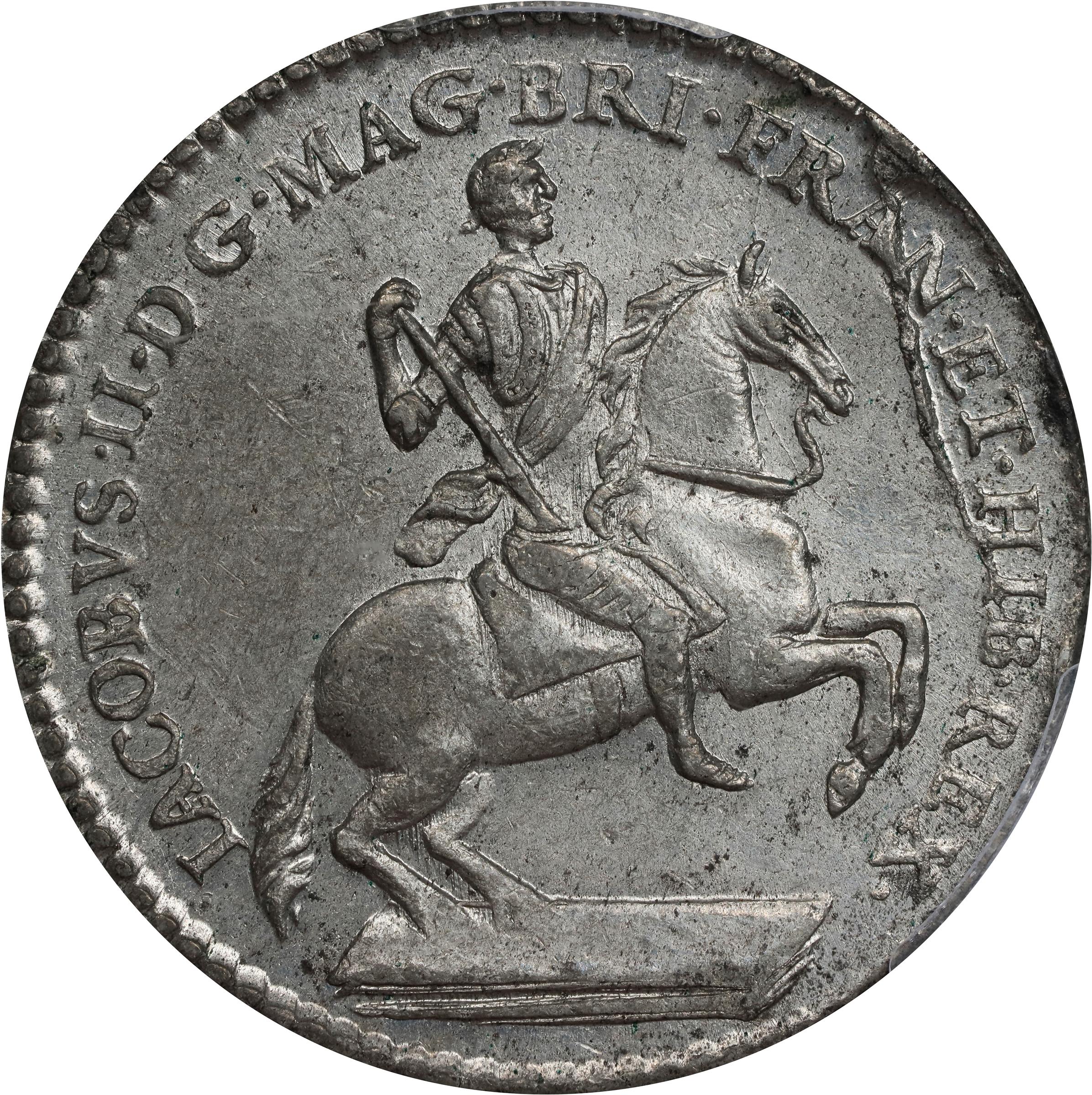 image for: Undated (ca. 1828) American Plantations Token, or 1/24 Part Real. Restrike. Newman 5-D, W-1160. Rarity-4+. 11 Harp Strings. MS-62 (PCGS).