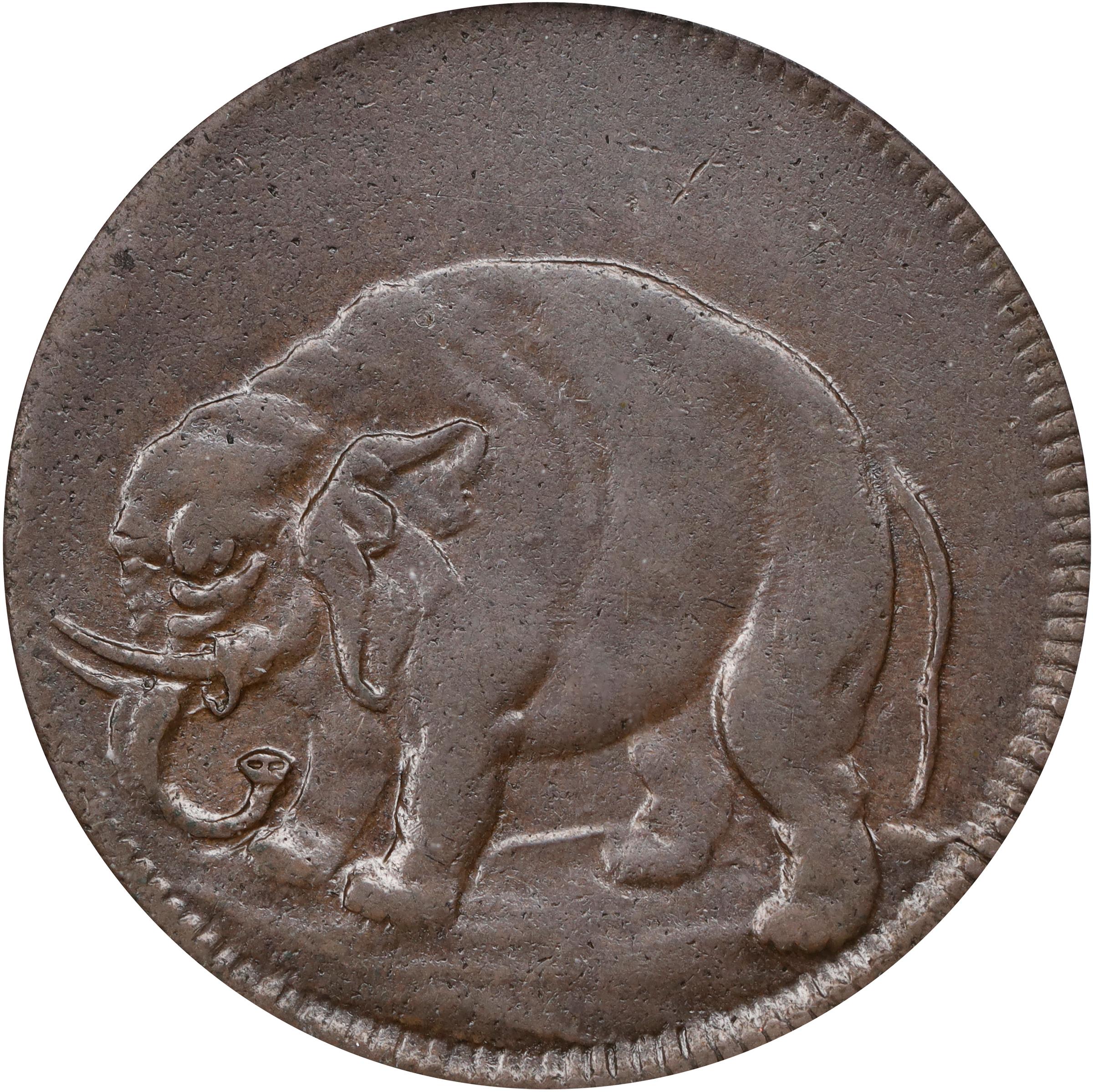 image for: Undated (ca. 1694) London Elephant Token. Hodder 2-D, W-12060. Rarity-6+. LON DON. AU-55 (PCGS).