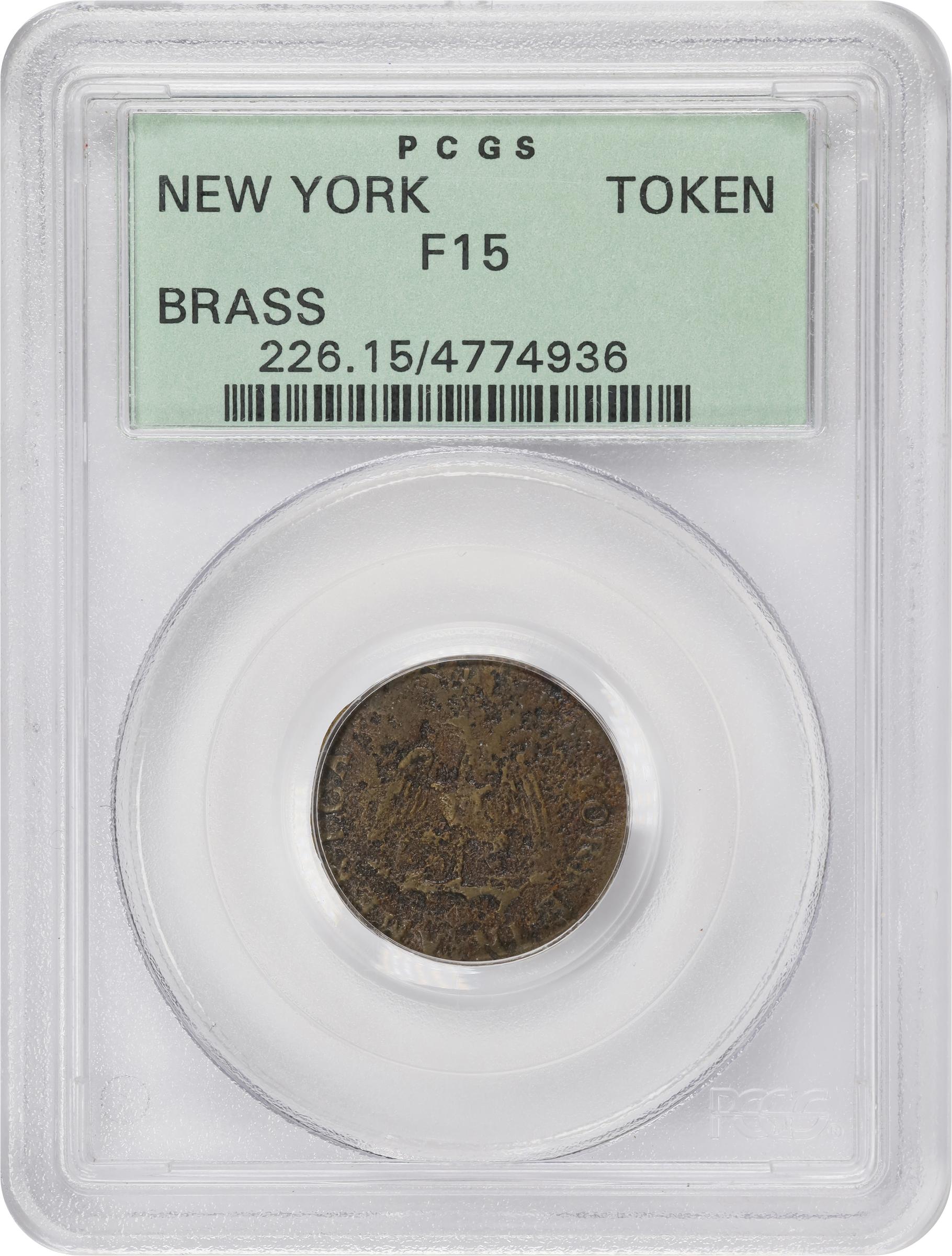 image for: Undated (ca. 1670) New Yorke in America Token. W-1705. Rarity-6+. Brass. Fine-15 (PCGS). OGH.