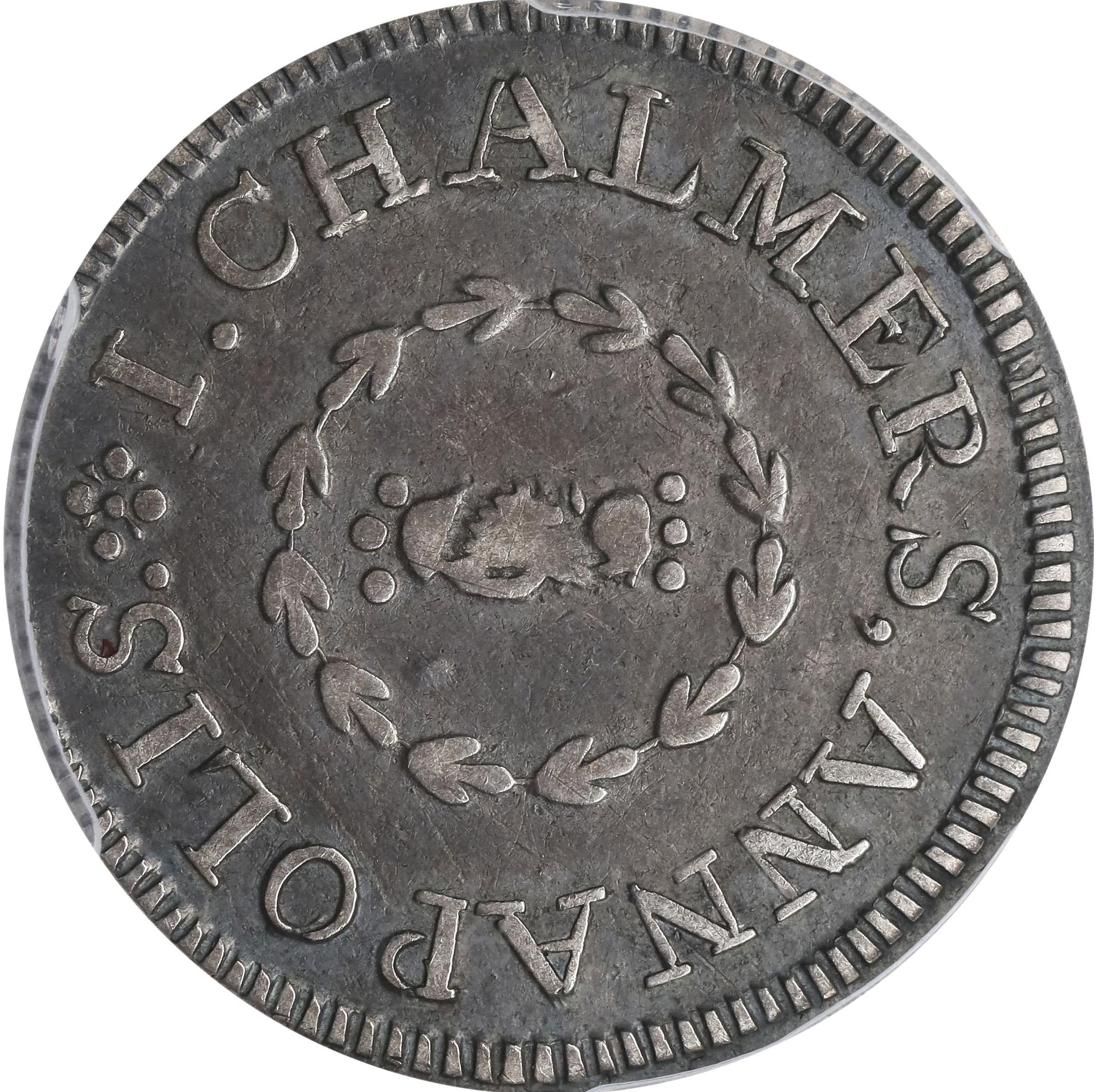 image for: 1783 John Chalmers Shilling. W-1785. Rarity-4+. Birds, Short Worm. EF-45 (PCGS).
