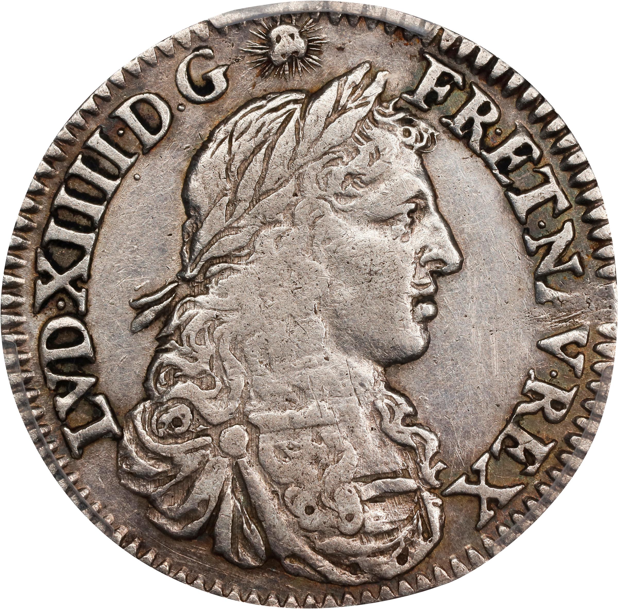 image for: 1670-A 5 Sols. Paris Mint. Martin 1-A, Lecompte-186, Hodder-3, W-11605. Reverse Peeling Lamination. VF-30 (PCGS).