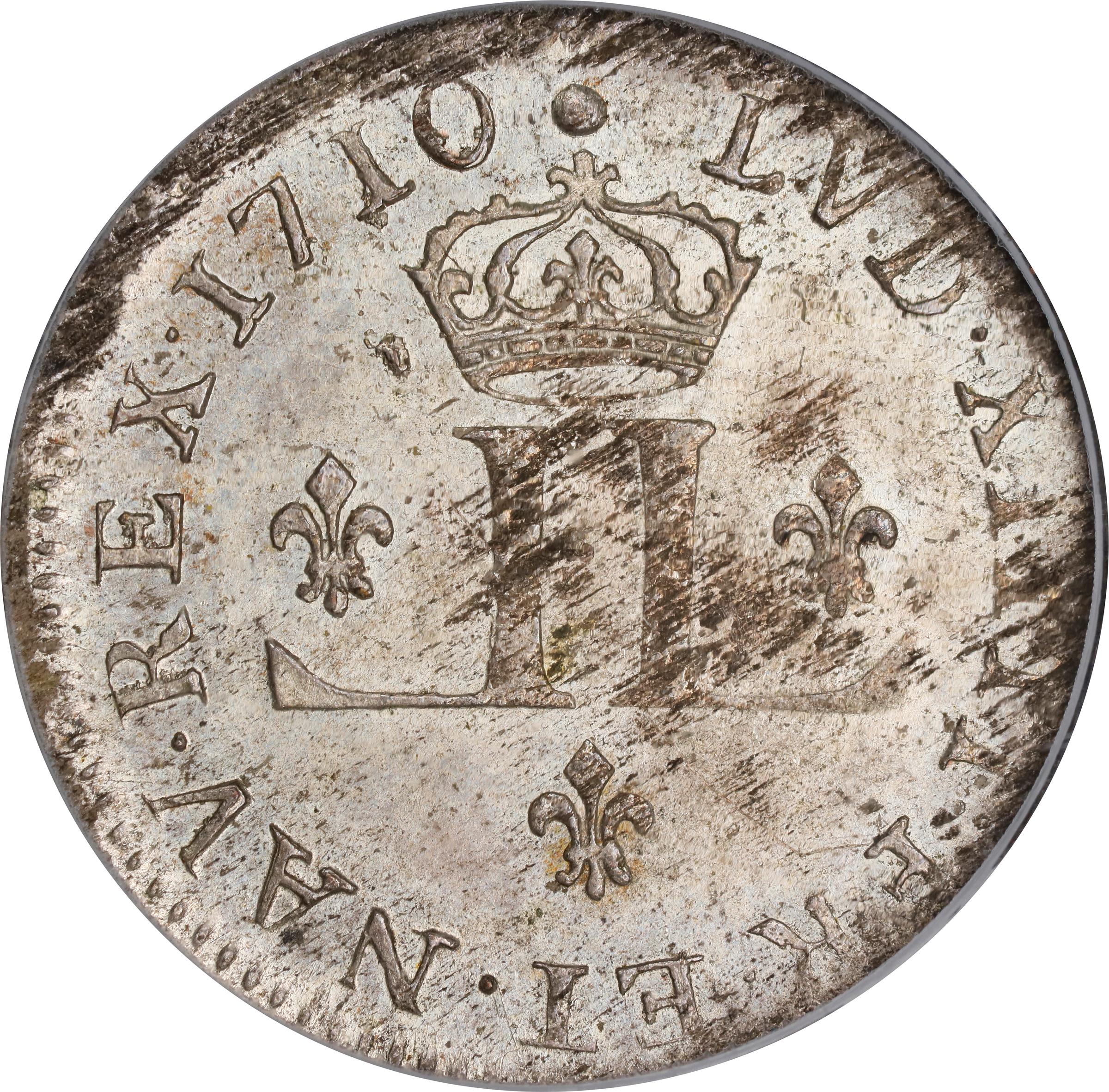 image for: 1710-AA 30 Deniers, or Mousquetaire. Metz Mint. Vlack-8b. Rarity-8. MS-63 (PCGS). OGH.
